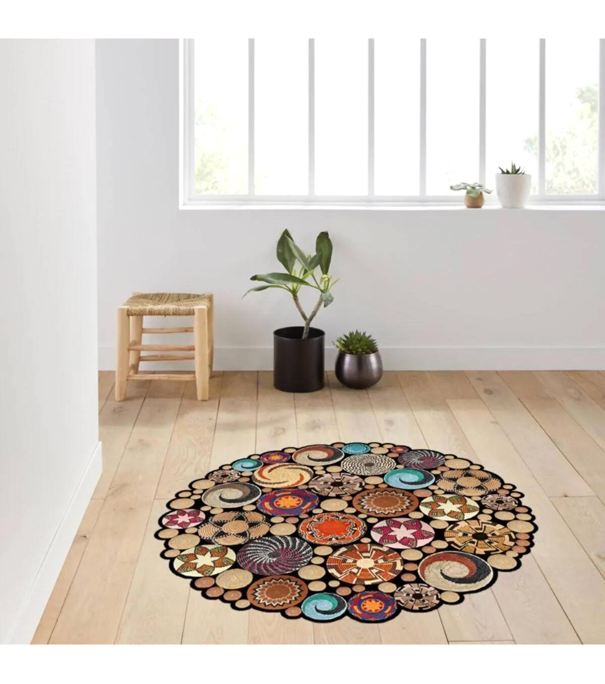 Rovigo Home RVG7016 Krem 8 mm Polyester Antibakteriyel-Leke Tutmaz-Toz Tutmaz Yıkanabilir İnce Kaymaz Dot Taban Yuvarlak Makine Dokuma Salon Halısı 160x230 cm