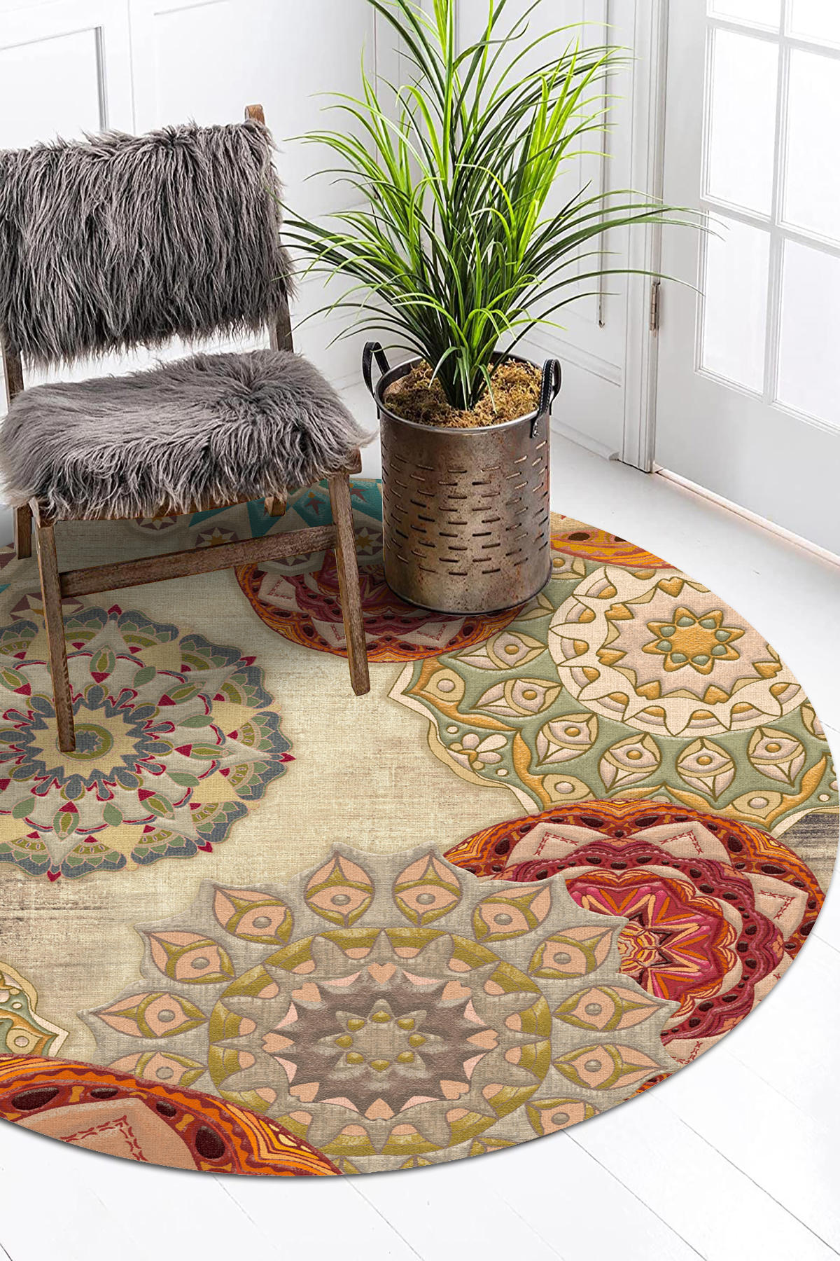 Aida Home Fortana Krem 0.5 mm Pamuk Antialerjenik Yıkanabilir Kaymaz Dikdörtgen Makine Dokuma Salon Halısı 200x290 cm