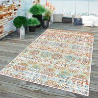 Homefesto Krem 5 mm Polyester Leke Tutmaz Yıkanabilir İnce Kaymaz Taban Dikdörtgen Makine Dokuma Salon Halısı 150x150 cm