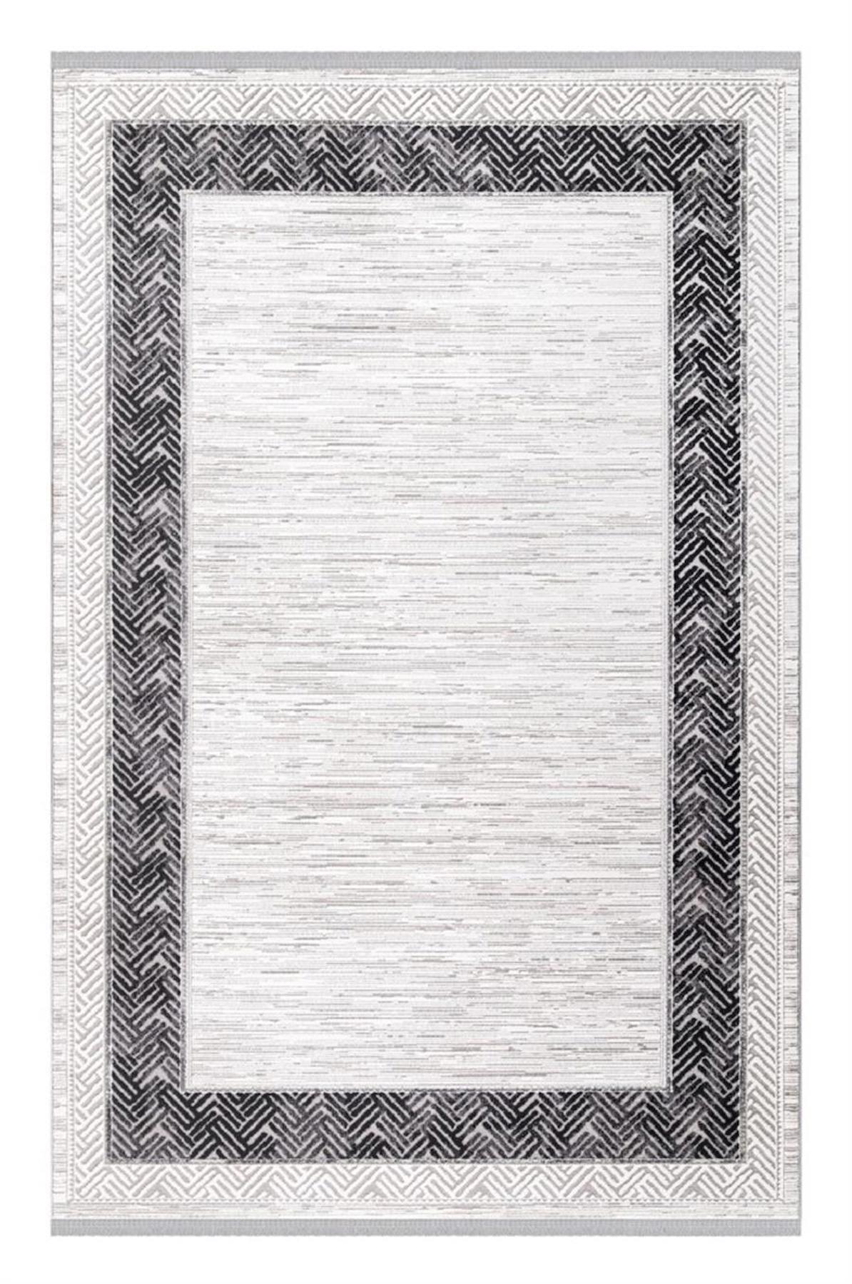 İpek Mekik Halı Anisa 15533 Siyah 10 mm Akrilik Yıkanabilir Orta Kaymaz Pamuk Taban Dikdörtgen Makine Dokuma Antre-Çocuk Odası-Salon-Yatak Odası Halısı 120x180 cm