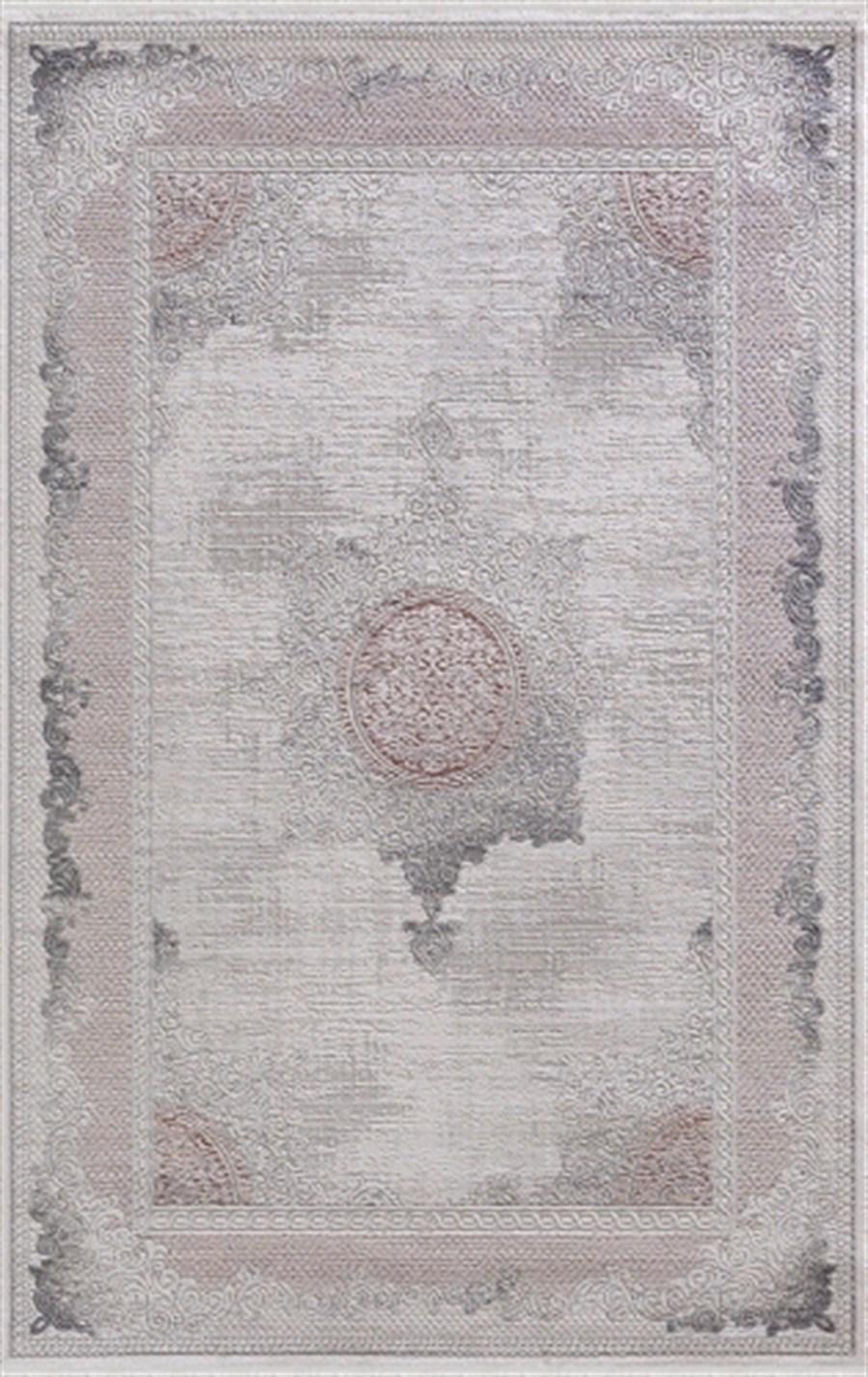 Merinos Diyez 34929 Pembe 9 mm Akrilik Yıkanabilir İnce Kaymaz Dikdörtgen Makine Dokuma Salon Halısı 100x150 cm