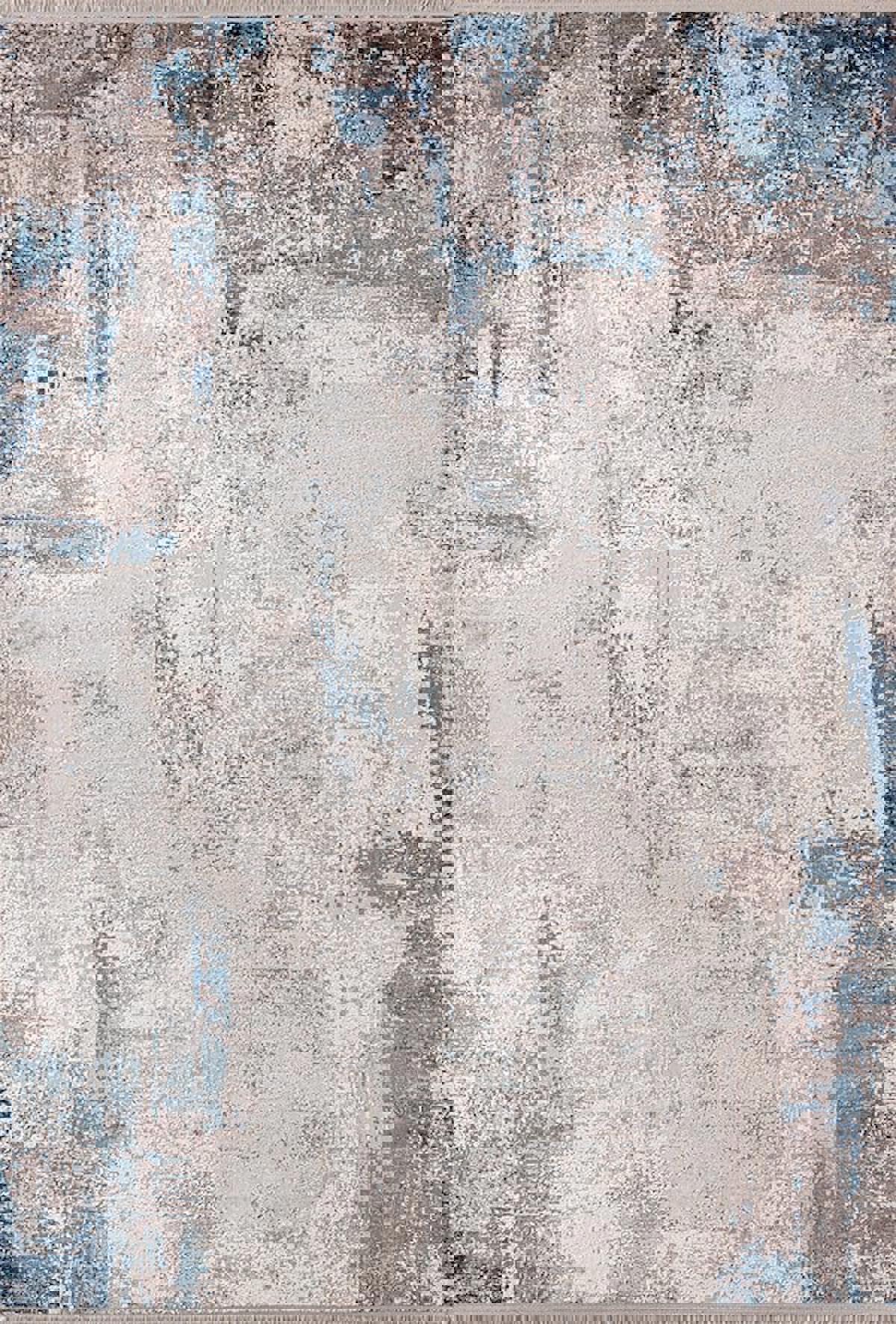 Sanat Halı Doku 1092 Mavi 7 mm Pamuk Antibakteriyel Yıkanabilir Kalın Kaymaz Lateks Taban Dikdörtgen Makine Dokuma Salon Halısı 80x500 cm