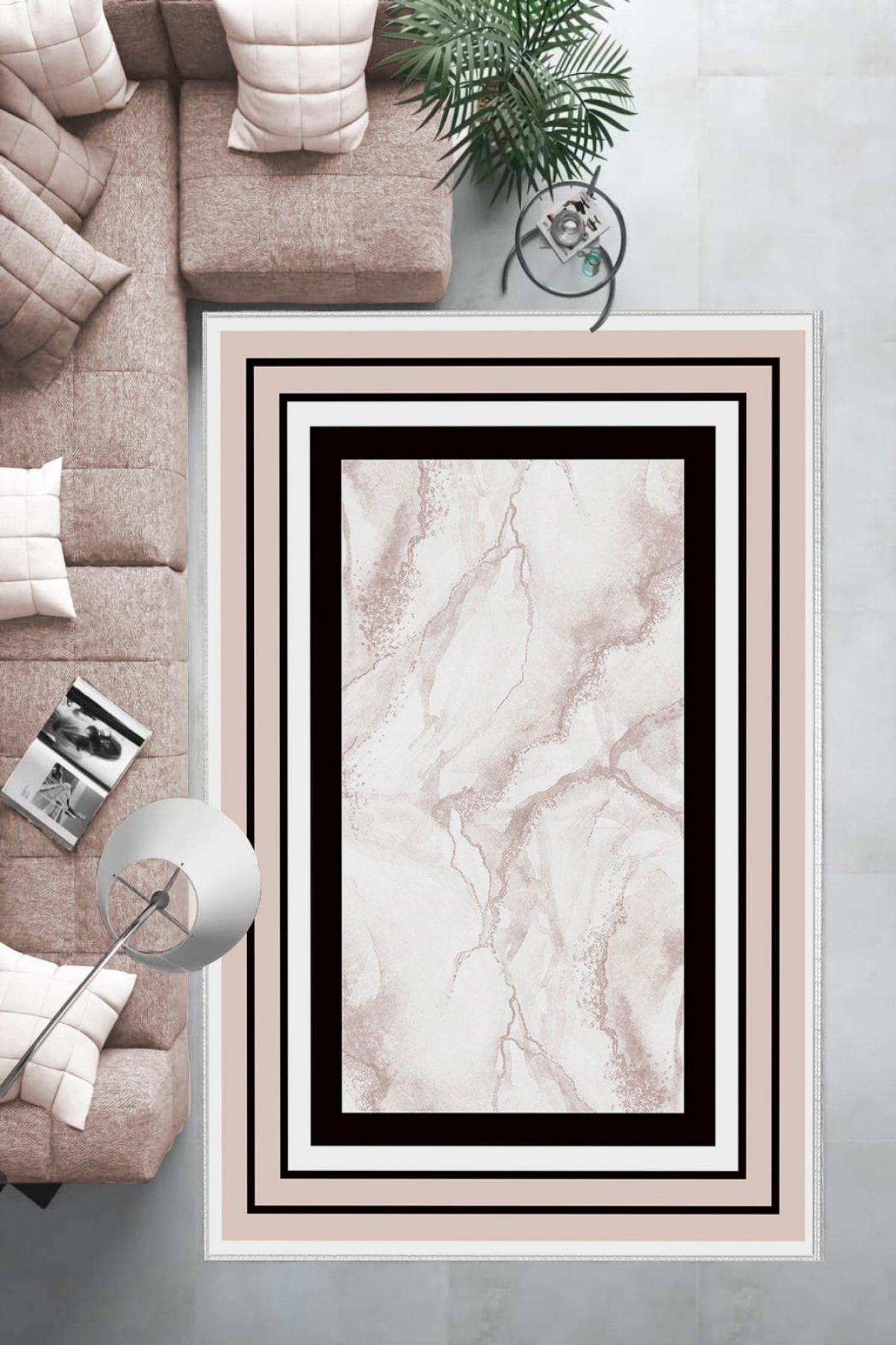 Aldora B1259 Çok Renkli 9 mm Deri Antibakteriyel Yıkanabilir İnce Kaymaz Lateks Taban Dikdörtgen Makine Dokuma Salon Halısı 170x240 cm