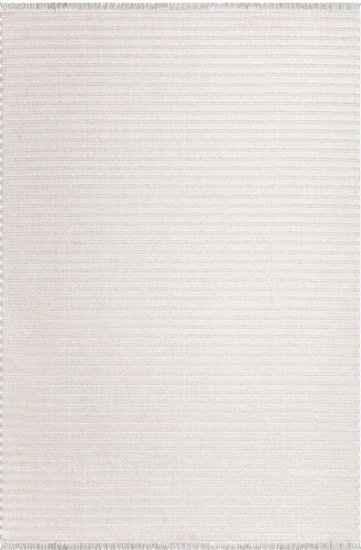 İpek Mekik Halı Almond 11400 Krem 8 mm Polyester Toz Tutmaz Yıkanabilir Orta Kaymaz Pamuk Taban Dikdörtgen Makine Dokuma Antre-Çocuk Odası-Salon-Yatak Odası Halısı 120x180 cm