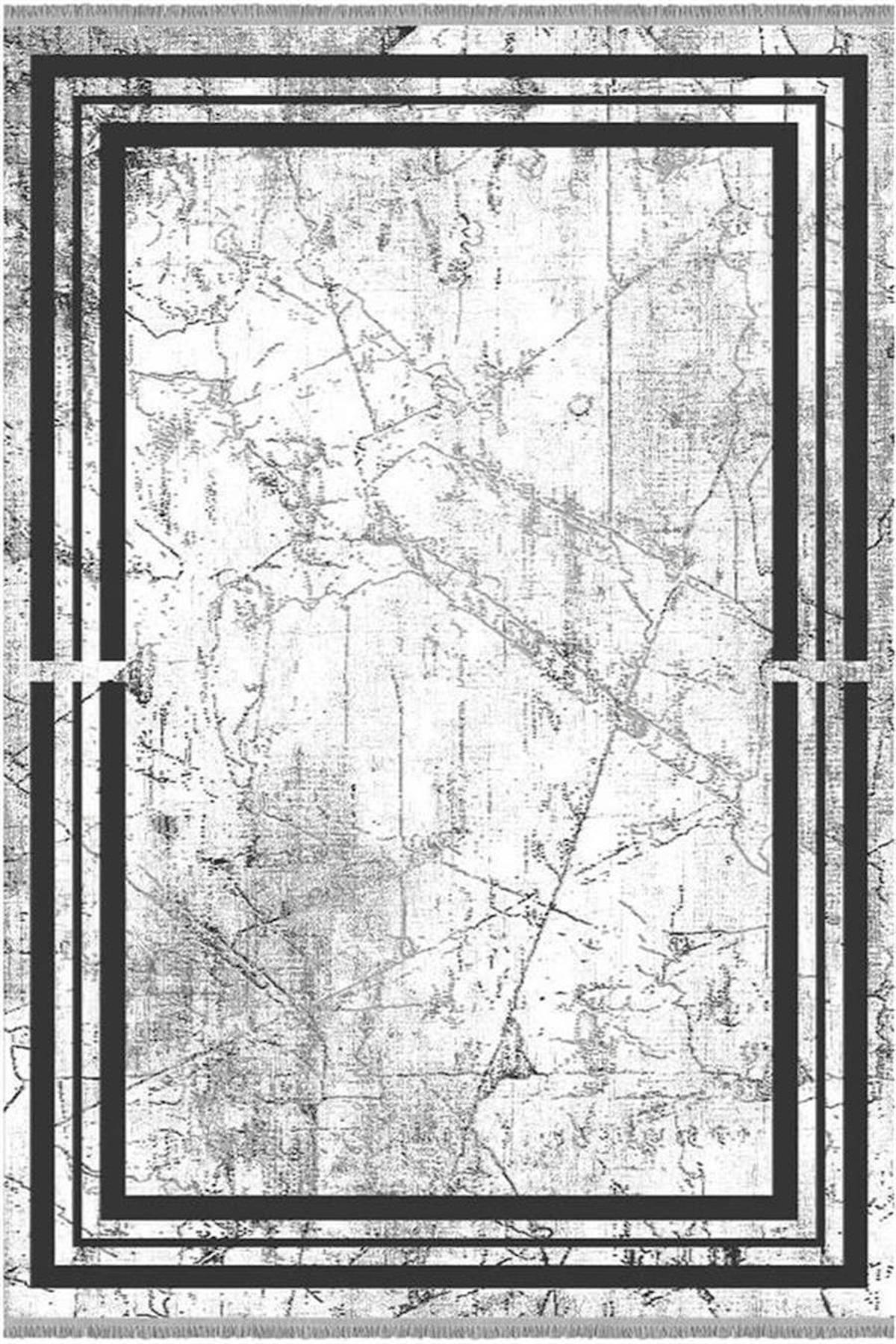 İpek Mekik Halı Erva 18101 Gri 8 mm Akrilik Yıkanabilir Orta Kaymaz Pamuk Taban Dikdörtgen Makine Dokuma Antre-Çocuk Odası-Salon-Yatak Odası Halısı 80x200 cm