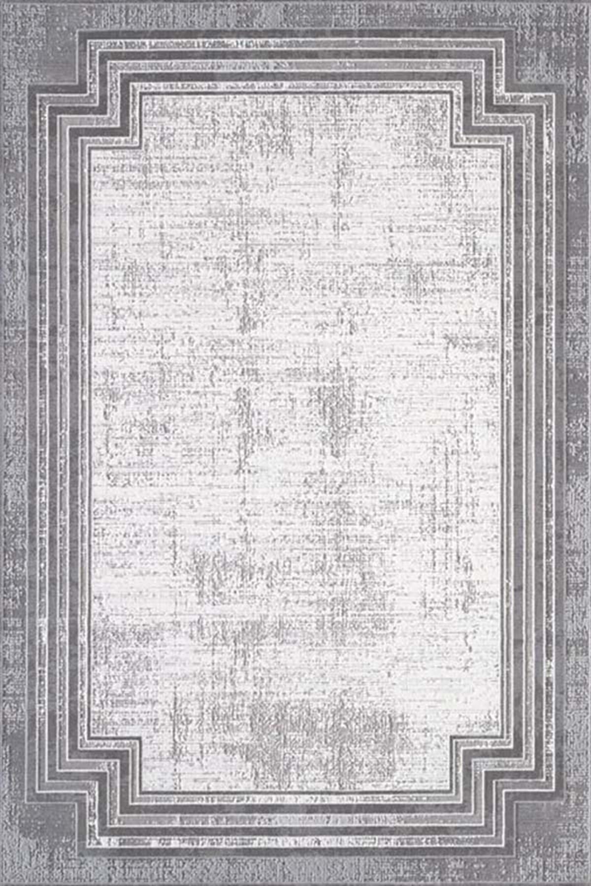 Artemis Halı Murano 1360A Gri 11 mm Pamuk Yıkanabilir İnce Kaymaz Jüt Taban Dikdörtgen Makine Dokuma Salon Halısı 120x180 cm