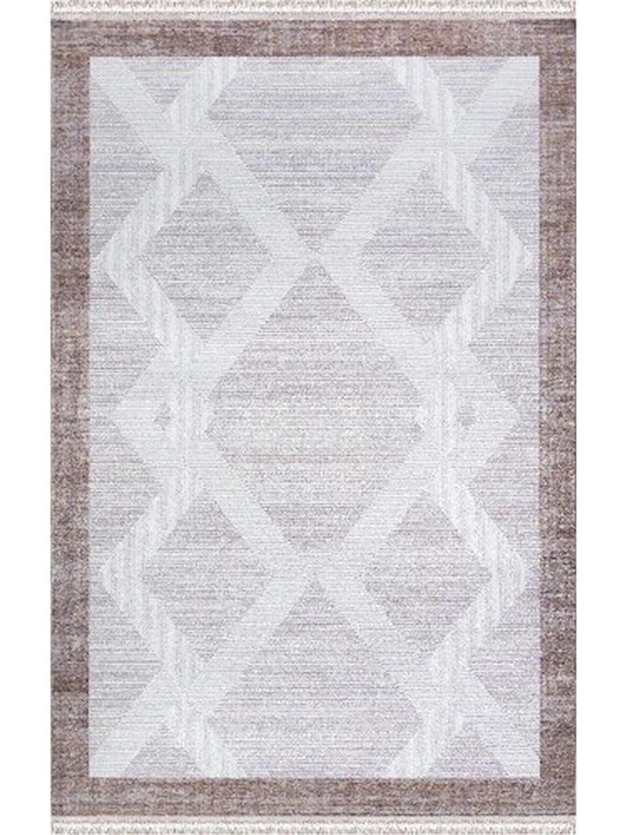 Merinos Rodin 60896 Çok Renkli 8 mm Akrilik Toz tutmaz Yıkanabilir İnce Kaymaz Dikdörtgen Makine Dokuma Salon Halısı