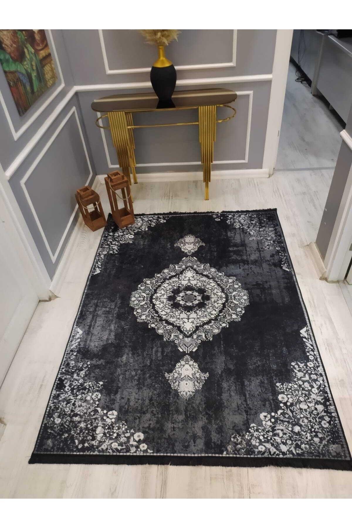 Doruklar Home Collection DRK8037 Krem 0.7 mm Polyester Silinebilir Yıkanabilir İnce Kaymaz Dikdörtgen Makine Dokuma Salon Halısı 200x290 cm