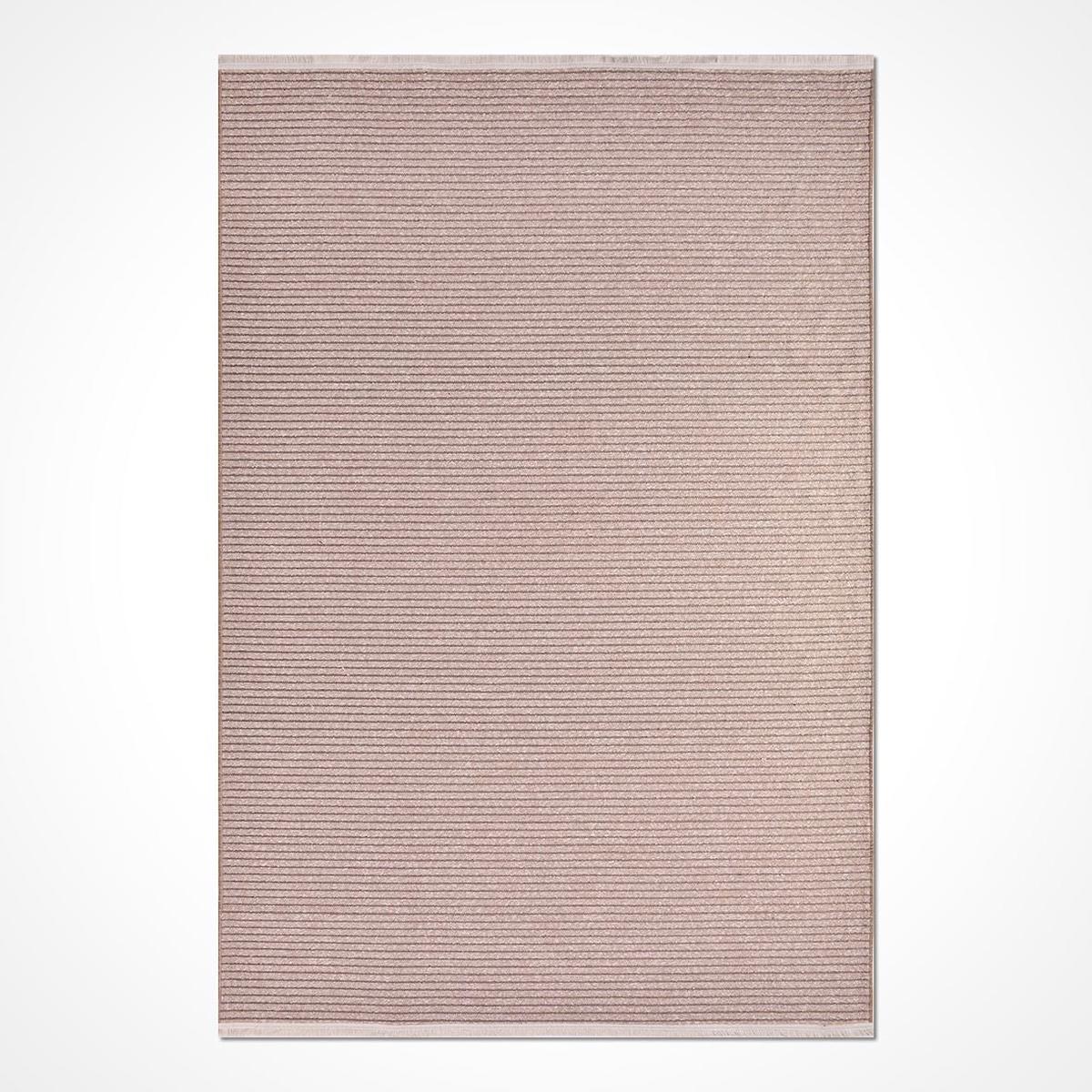 Crea Halı Liya 8261S Krem 7 mm Antibakteriyel Yıkanabilir İnce Kaymaz Dikdörtgen Makine Dokuma Salon Halısı 150x180 cm