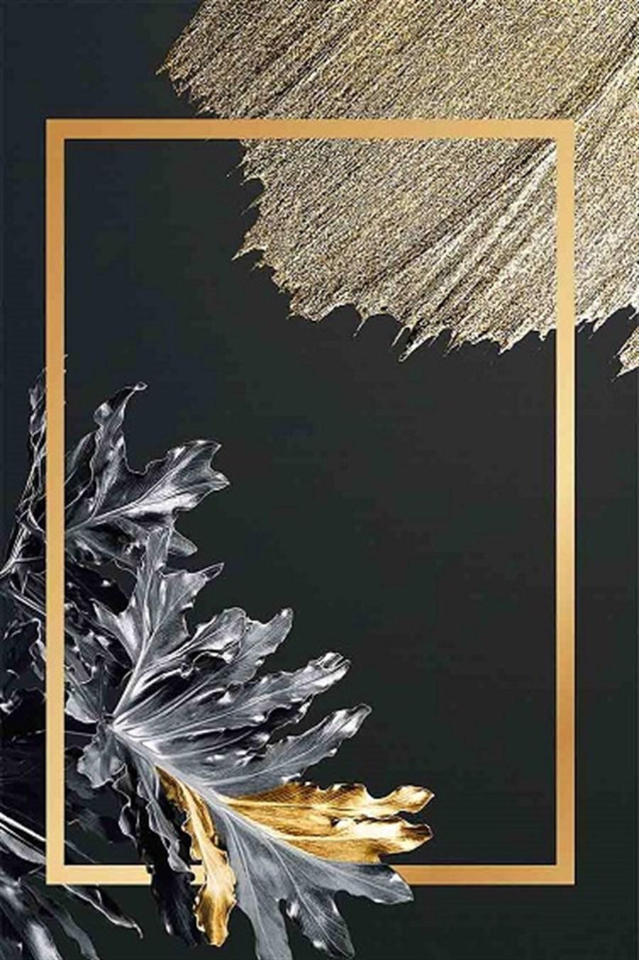 Kreasyon Halı Pandora 2719 Siyah 5 mm Polyester Yıkanabilir Kalın Kaymaz Pamuk Taban Dikdörtgen Makine Dokuma Salon Halısı 120x120 cm