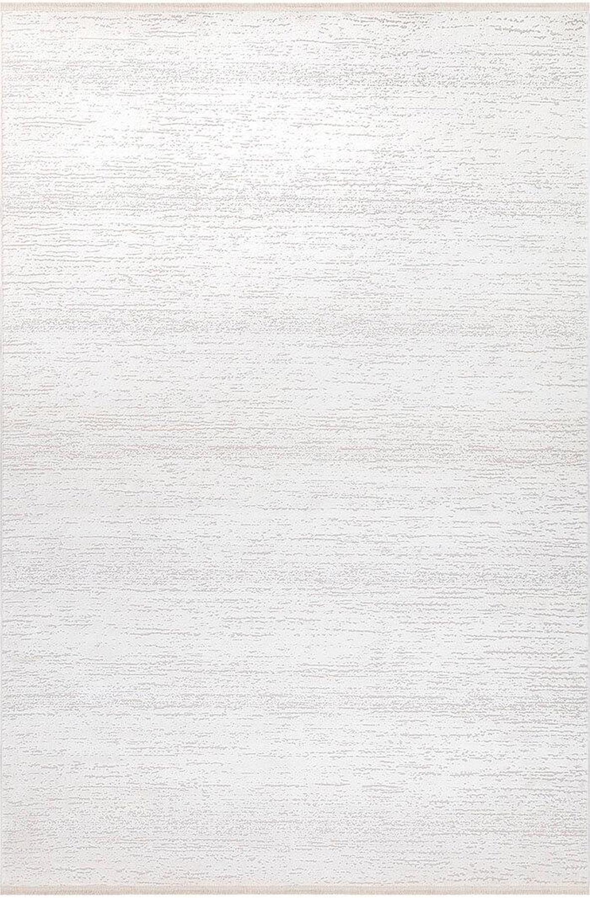 İpek Mekik Halı Allures Ekru 8 mm Viskon Yıkanabilir Orta Kaymaz Taban Dikdörtgen Makine Dokuma Antre-Çocuk Odası-Salon-Yatak Odası Halısı 80x150 cm