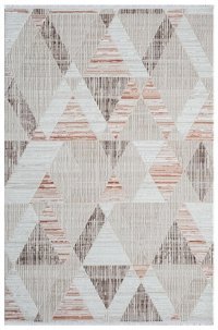Kreasyon Halı MX009 Krem 8 mm Polyester Yıkanabilir Kalın Dikdörtgen Makine Dokuma Salon Halısı 125x200 cm
