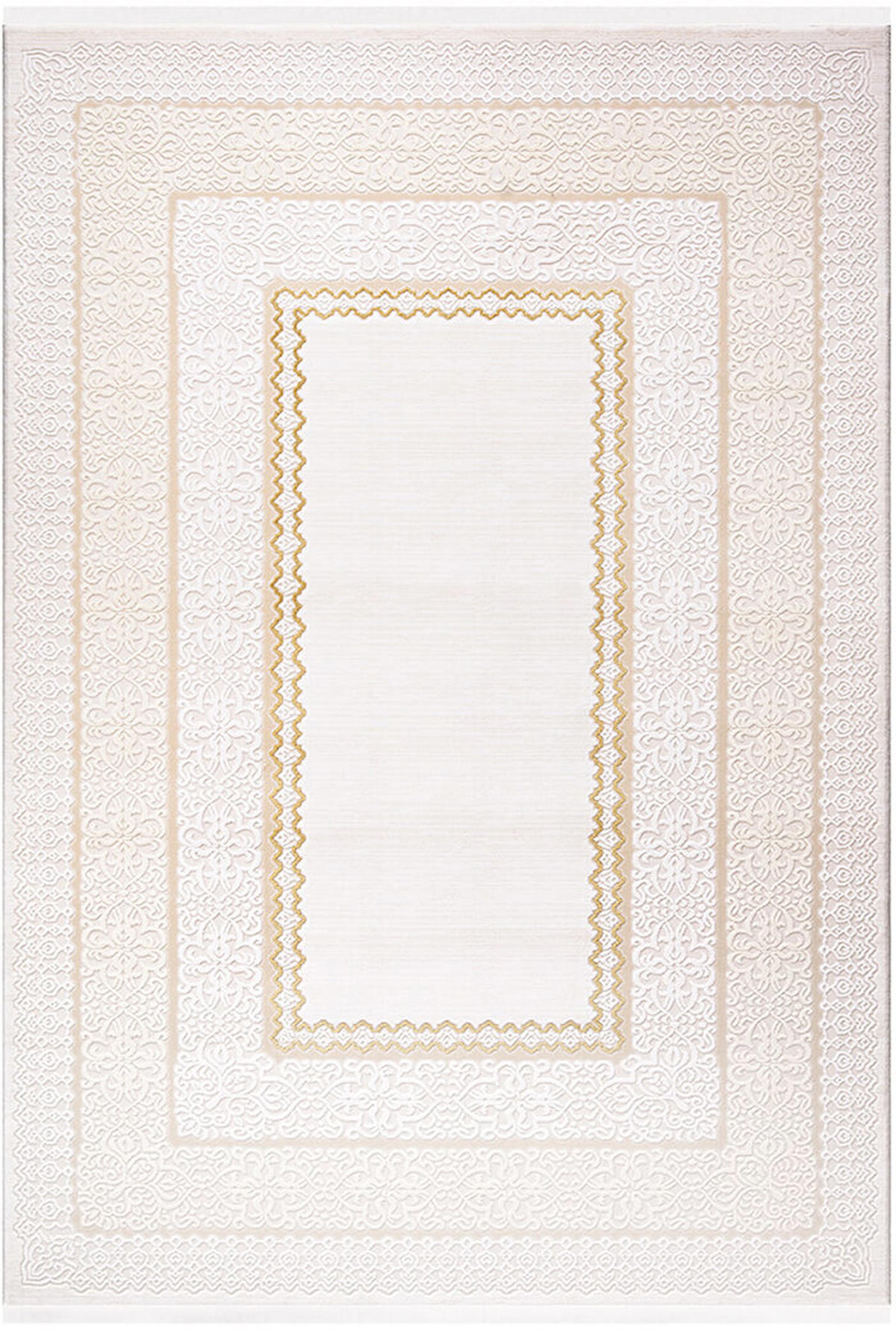 İpek Home Sardes 6456A Altın-Bej 10 mm Akrilik Yıkanabilir Orta Kaymaz Pamuk Taban Dikdörtgen Makine Dokuma Antre-Çocuk Odası-Salon-Yatak Odası Halısı 100x200 cm