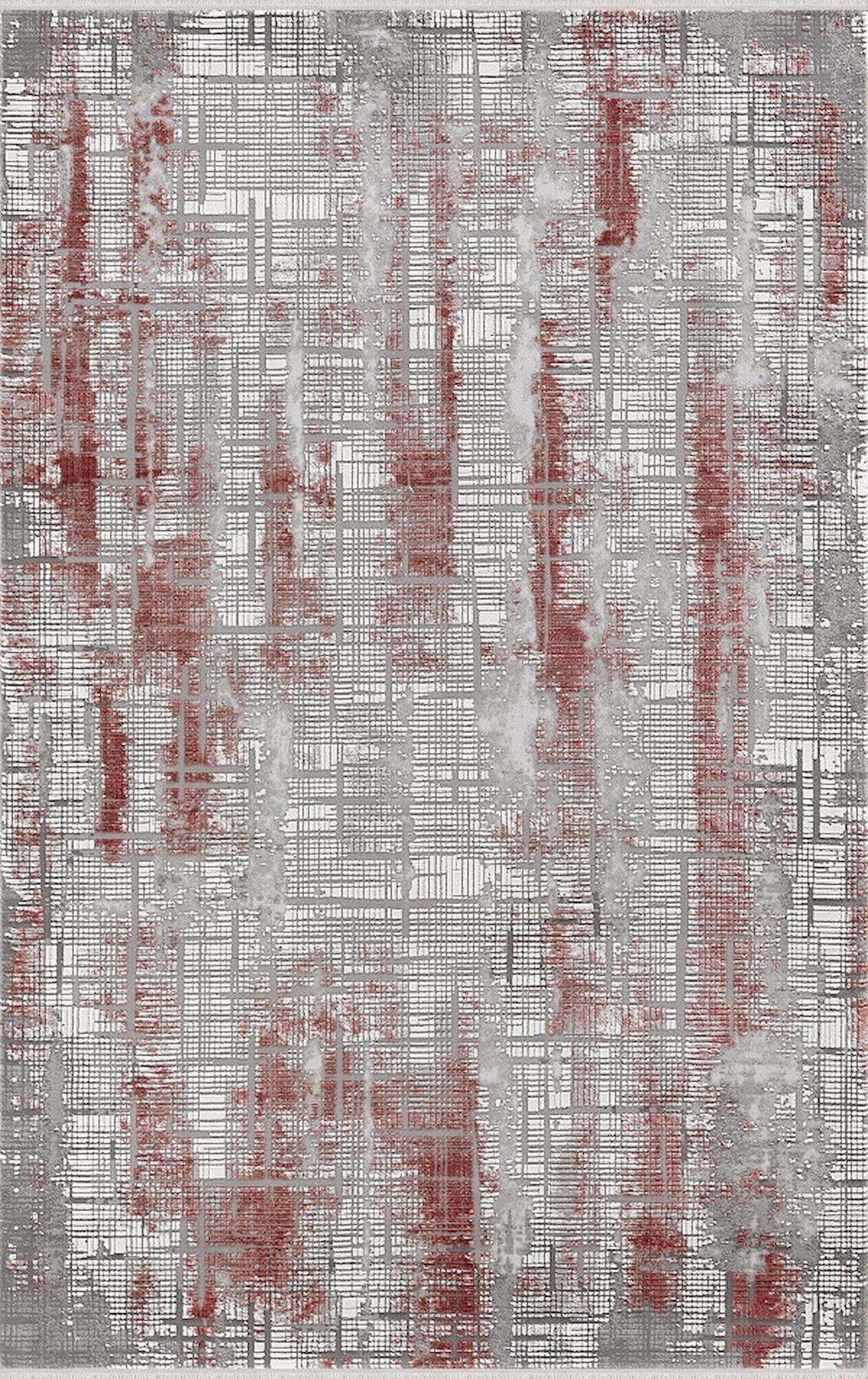 Merinos Therapy 19117 Çok Renkli 12 mm Viskon Yumuşak Yıkanabilir Kalın Kaymaz Dot Taban Dikdörtgen Makine Dokuma Salon Halısı 100x400 cm