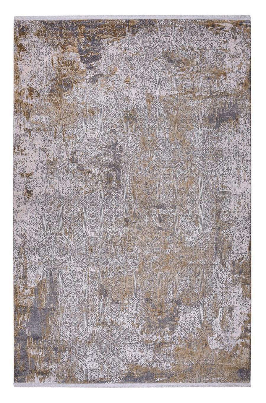 Kreasyon Halı Biblos 9303 Vizon 8 mm Akrilik Toz tutmaz Yıkanabilir İnce Kaymaz Pamuk Taban Dikdörtgen Makine Dokuma Salon Halısı 80x150 cm