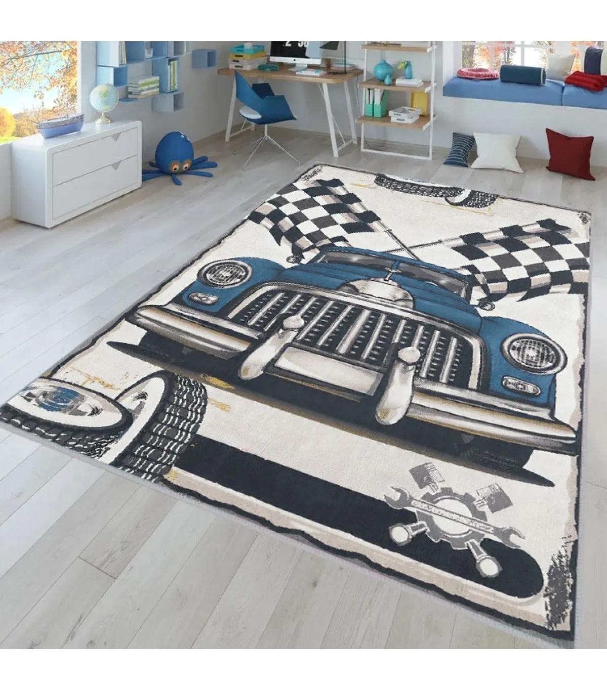 Rovigo Home RVG4062 Çok Renkli 8 mm Polyester Yıkanabilir Orta Kaymaz Dot Taban Dikdörtgen Makine Dokuma Çocuk Odası Halısı 80x150 cm
