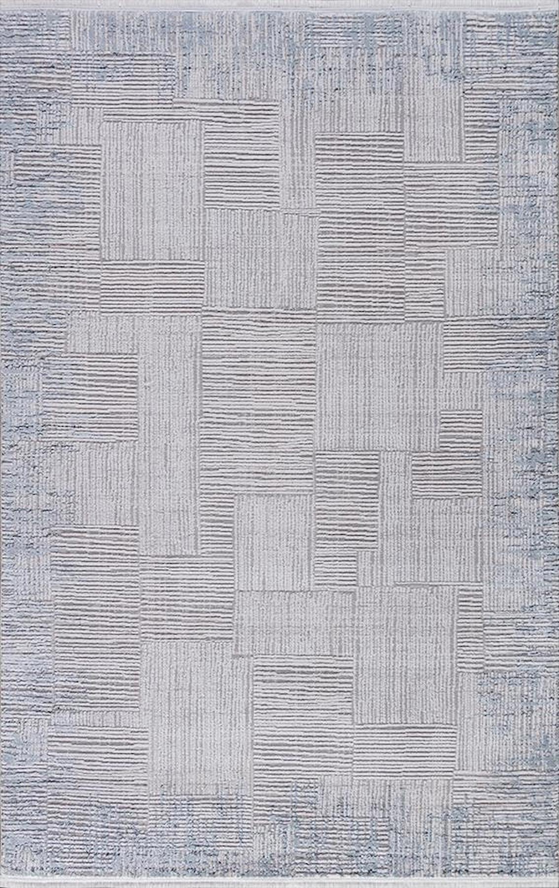 Merinos Diyez 64256 Mavi 9 mm Akrilik Yıkanabilir İnce Kaymaz Dikdörtgen Makine Dokuma Salon Halısı 140x200 cm