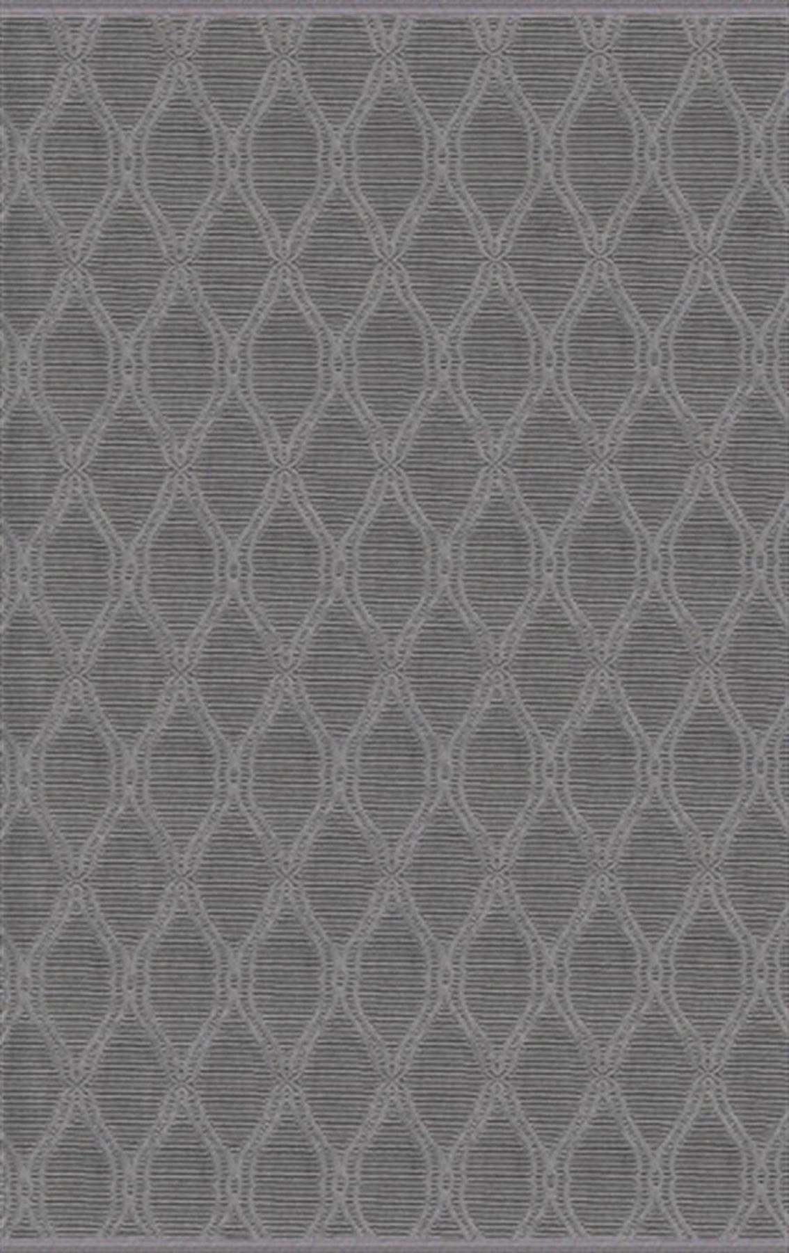 Merinos Recycle 37406 Gri 12 mm Akrilik Yıkanabilir İnce Kaymaz Dikdörtgen Makine Dokuma Salon Halısı 80x180 cm
