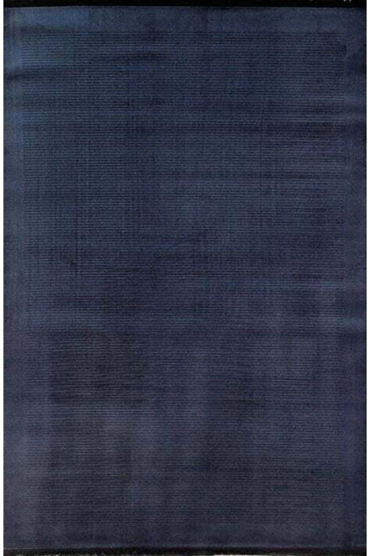 Gümüşsuyu Tierra 13374 Mavi 7 mm Polyester Toz Tutmaz Yıkanabilir İnce Dikdörtgen Makine Dokuma Oturma Odası Halısı 80x500 cm