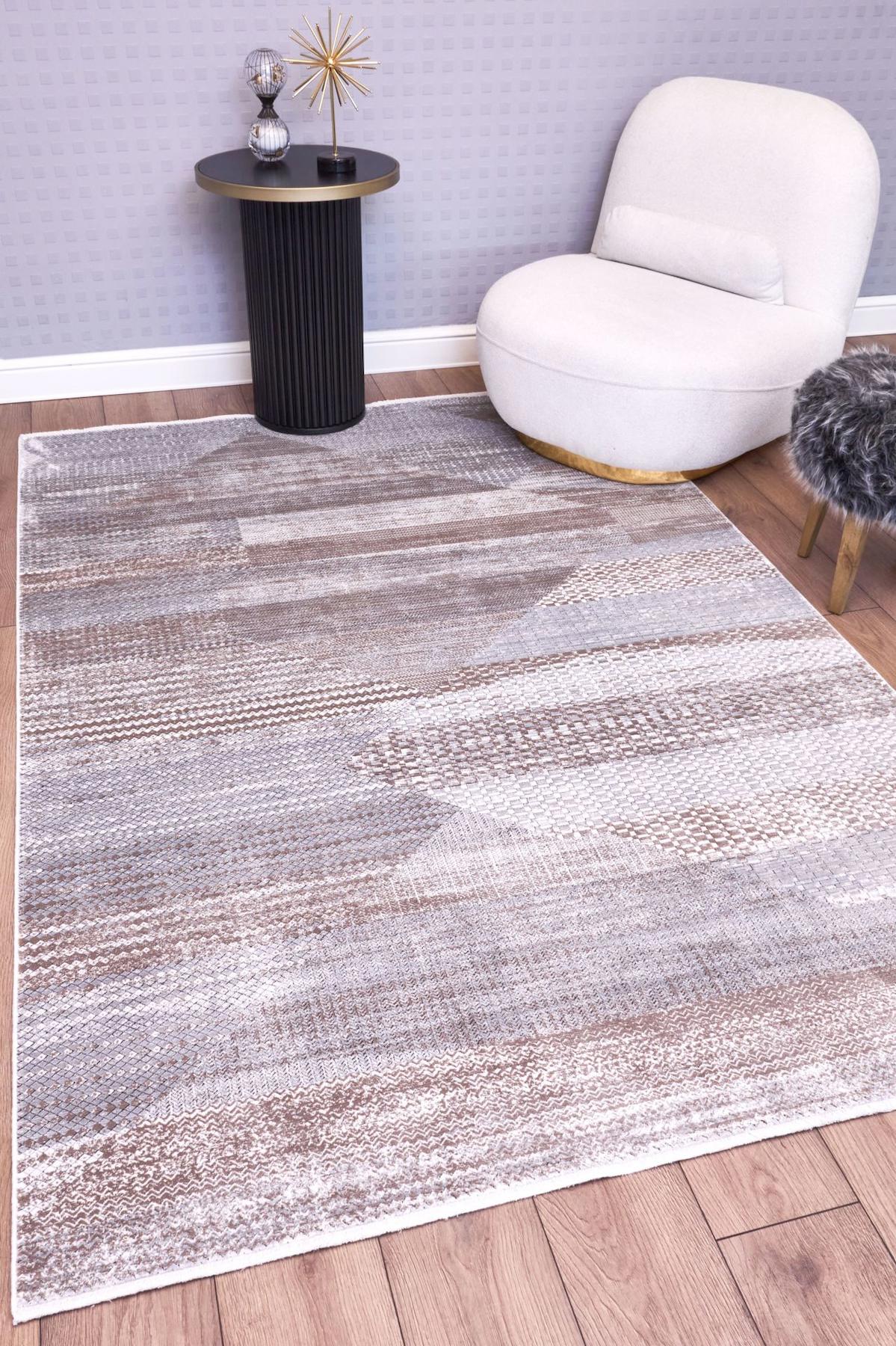 Apex Heriz 8218 Çok Renkli Pamuk Yıkanabilir İnce Kaymaz Jüt Taban Dikdörtgen Makine Dokuma Salon Halısı 80x150 cm