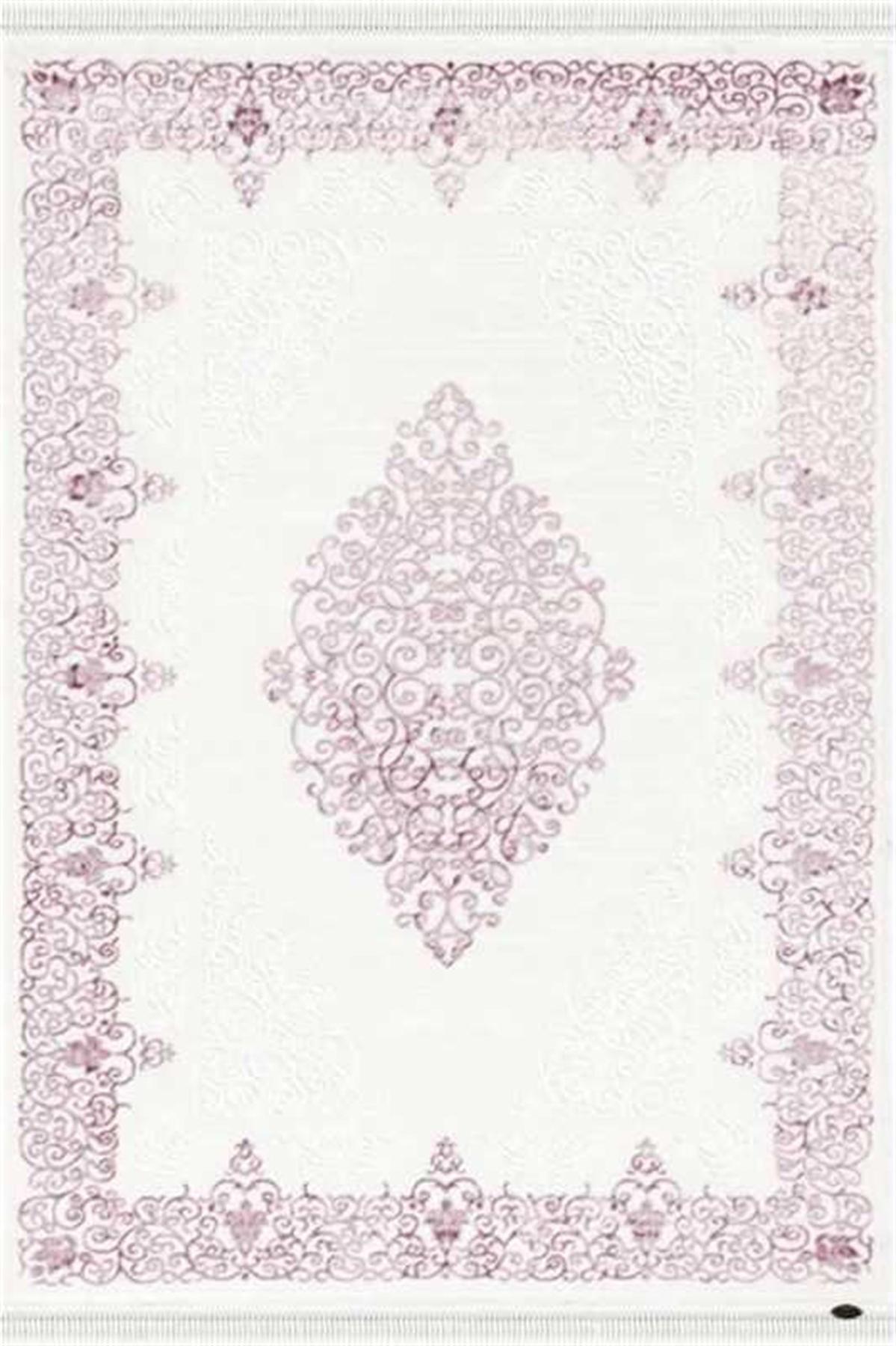 Dinarsu Gold GD001 Krem 12 mm Akrilik Silinebilir Yıkanabilir Orta Kaymaz Dikdörtgen Makine Dokuma Salon Halısı 80x150 cm
