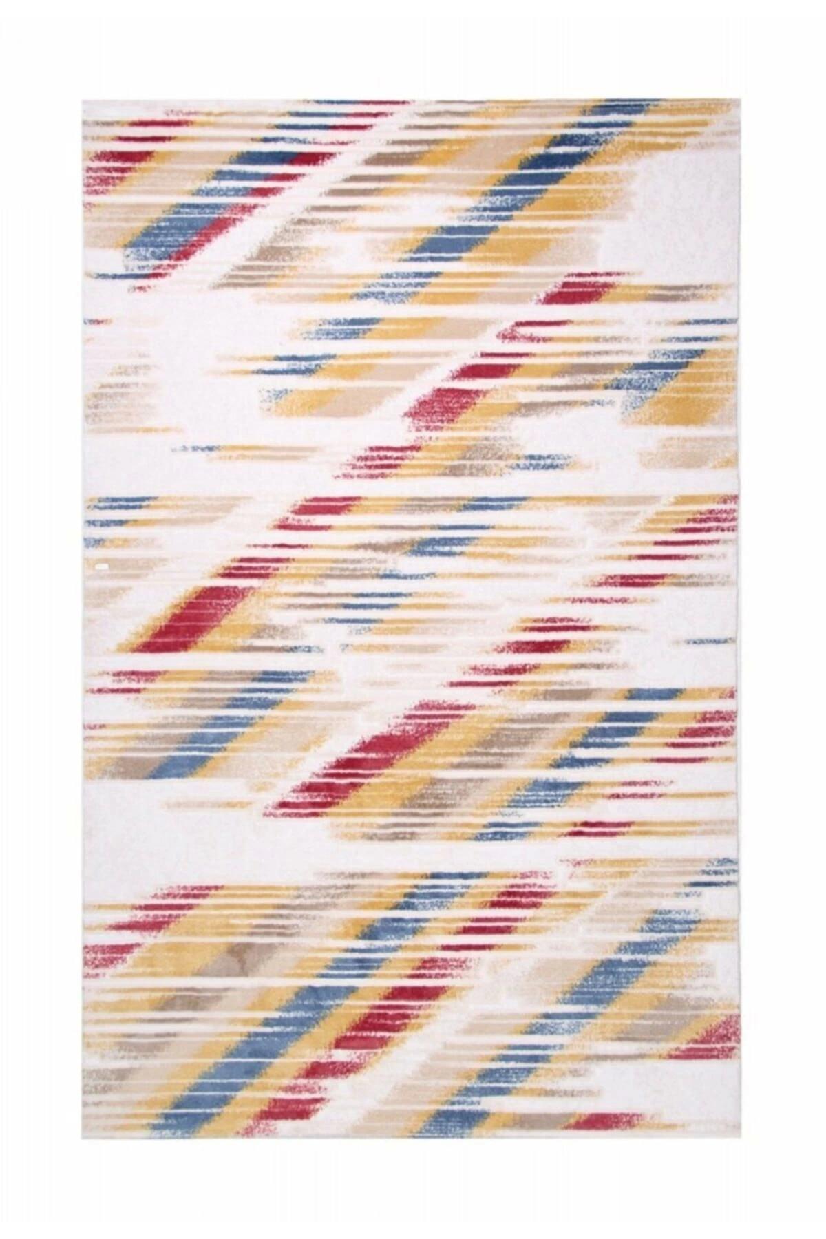 Gümüşsuyu Armoni 5362 Çok Renkli Pamuk Yıkanabilir İnce Kaymaz Jüt Taban Dikdörtgen Makine Dokuma Salon Halısı 180x250 cm