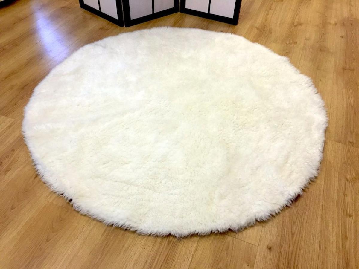 Giz Home Beyaz Akrilik Yıkanabilir Yuvarlak Halı 160x230 cm