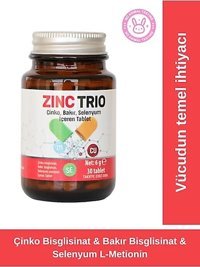 Zinctrio Çinko Bakır ve Selenyum Yetişkin Mineral 30 Adet