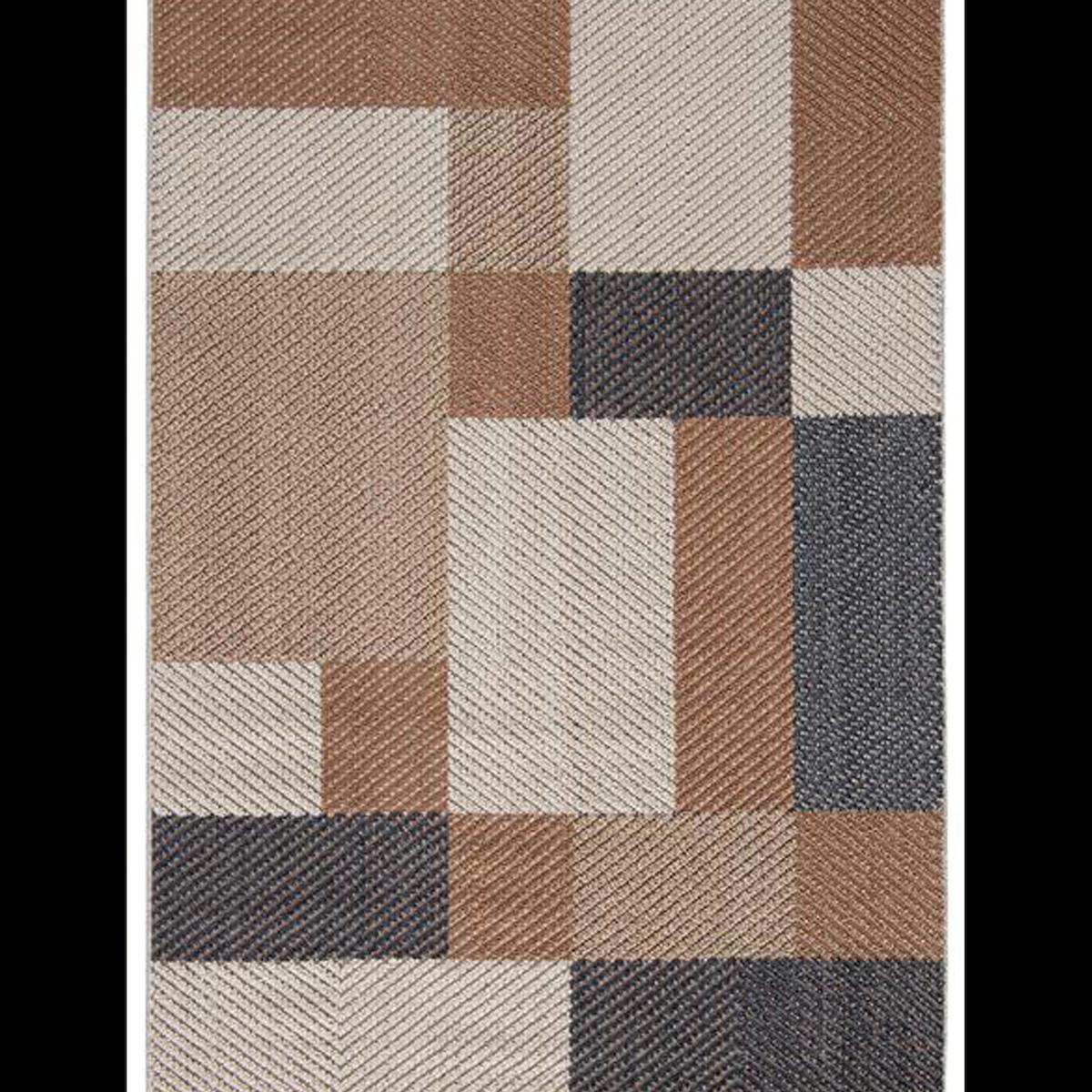 Hoom Rugs Bukle 1406 Sarı 7 mm Polipropilen Antialerjenik Yıkanabilir Orta Kaymaz Geometrik Dikdörtgen Makine Dokuma Salon Halısı 180x180 cm