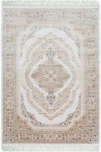 Tuğra Halı Topkapı TK01 Çok Renkli 9 mm Viskon Yıkanabilir İnce Dikdörtgen Makine Dokuma Salon Halısı 150x233 cm