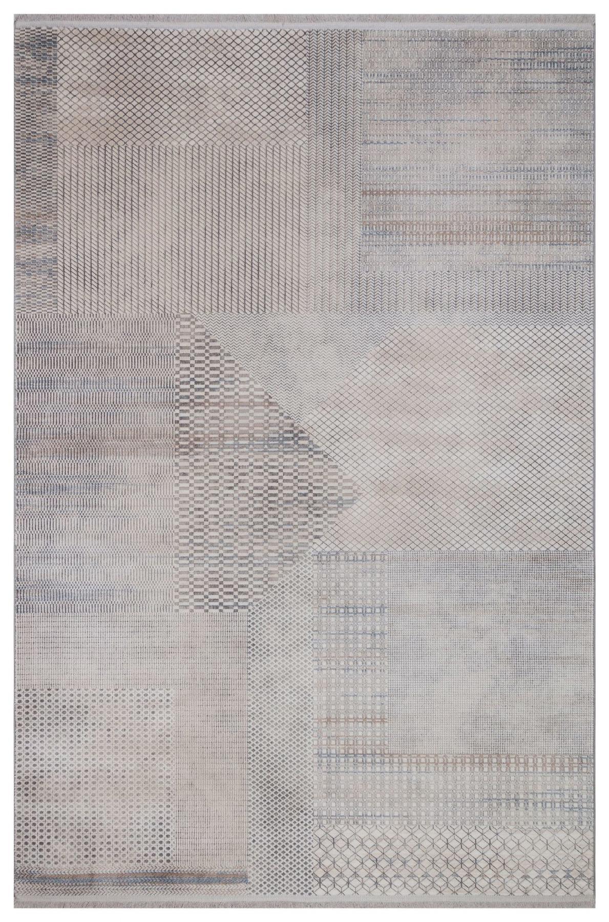 Apex Serenity 7881 Çok Renkli Pamuk Yıkanabilir İnce Kaymaz Jüt Taban Dikdörtgen Makine Dokuma Salon Halısı 100x300 cm