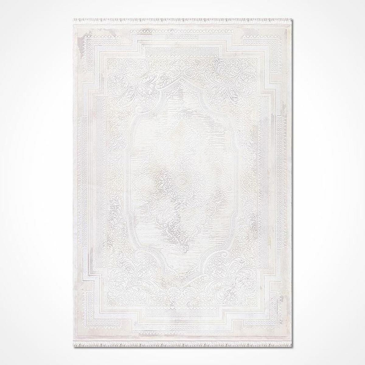 Crea Halı Galaxy 13453K Krem 11 mm Akrilik-Bambu Toz Tutmaz Yıkanabilir Orta Dikdörtgen Makine Dokuma Salon Halısı 195x290 cm
