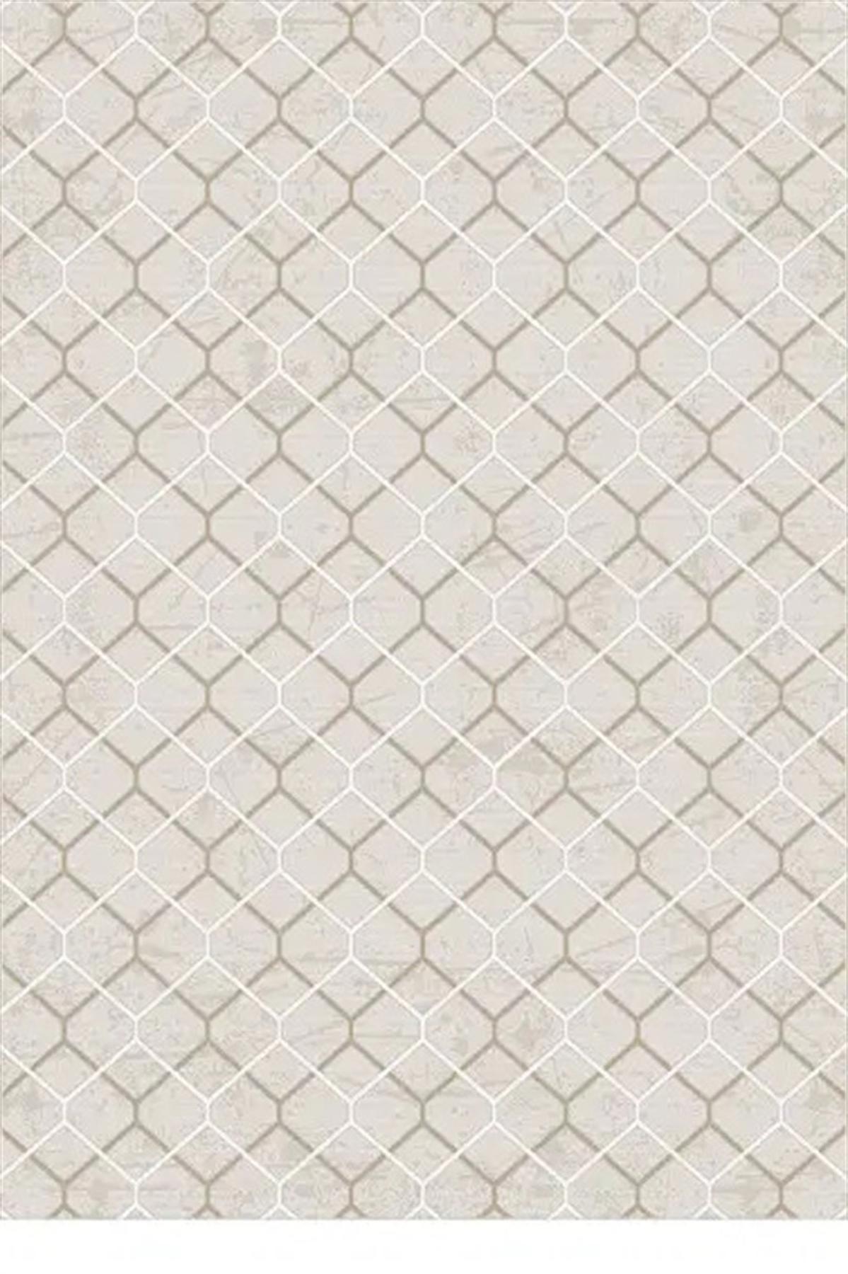 Kreasyon Halı Lal A0114 Krem 9 mm Polipropilen Yıkanabilir Kalın Kaymaz Pamuk Taban Dikdörtgen Makine Dokuma Salon Halısı 80x500 cm