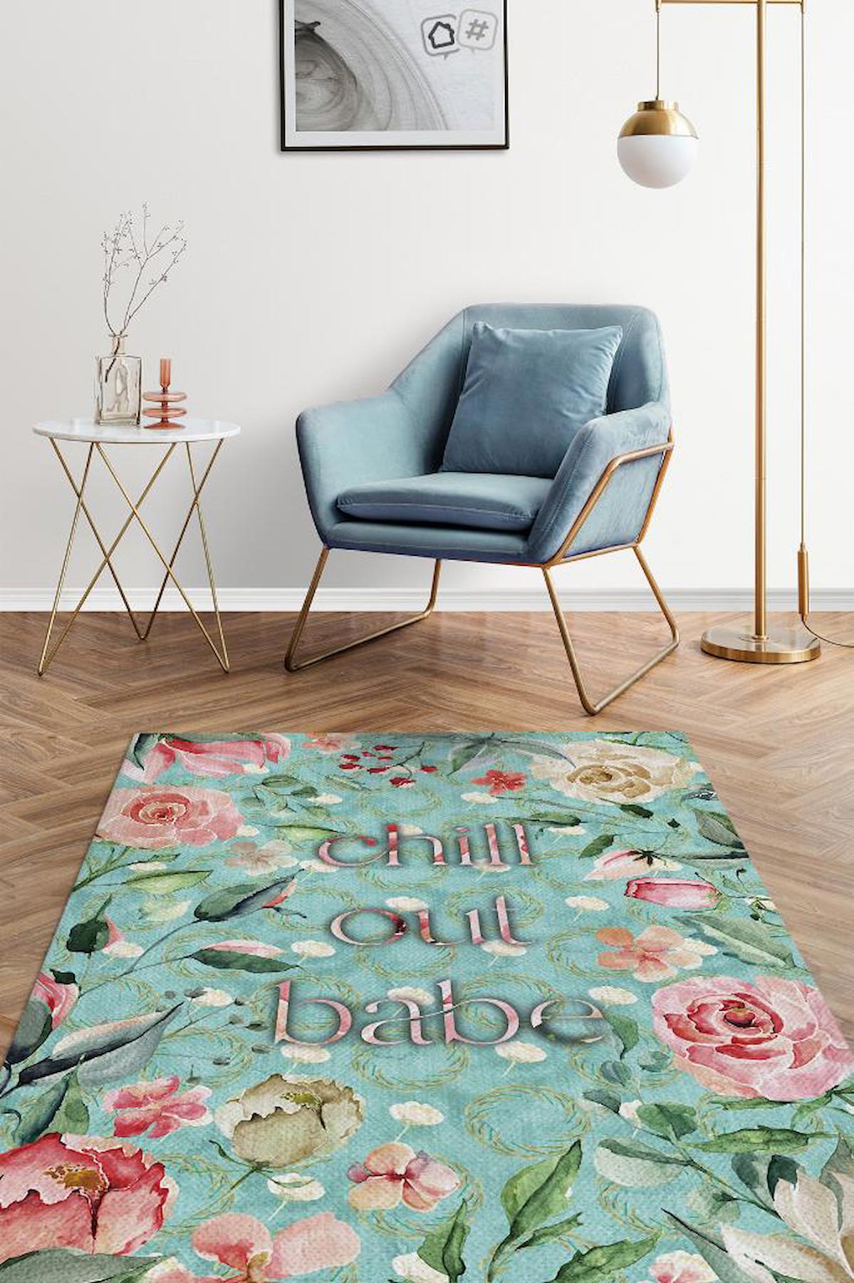 Homshtag Rahatla Bebeğim Krem 4 mm Pamuk Antistatik Yıkanabilir İnce Kaymaz Dikdörtgen Makine Dokuma Salon Halısı 80x200 cm