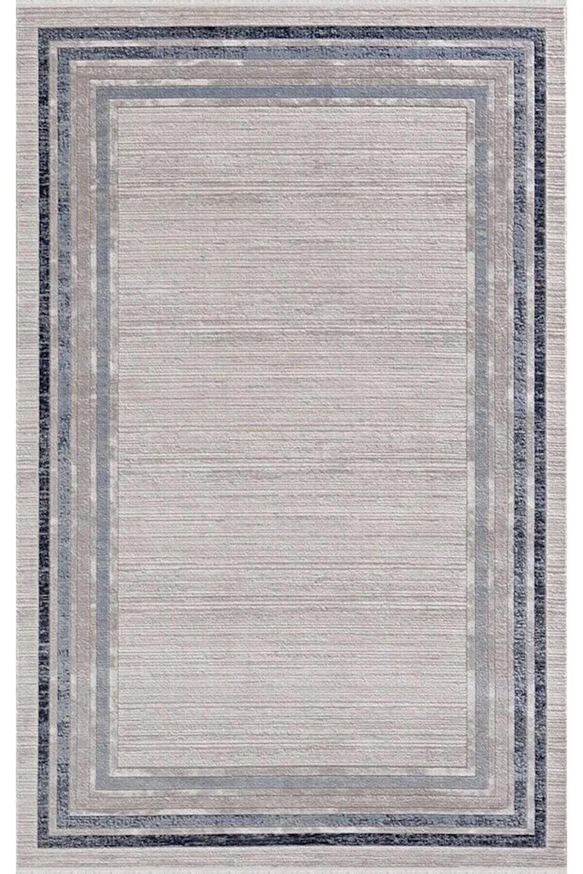 Merinos Diyez 34930 Gri 9.5 mm Akrilik Yıkanabilir İnce Kaymaz Dikdörtgen Makine Dokuma Salon Halısı 160x280 cm