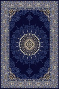 Tuğra Halı Sümer SM18 Lacivert 5 mm Polyester Yıkanabilir İnce Dikdörtgen Makine Dokuma Salon Halısı 200x290 cm