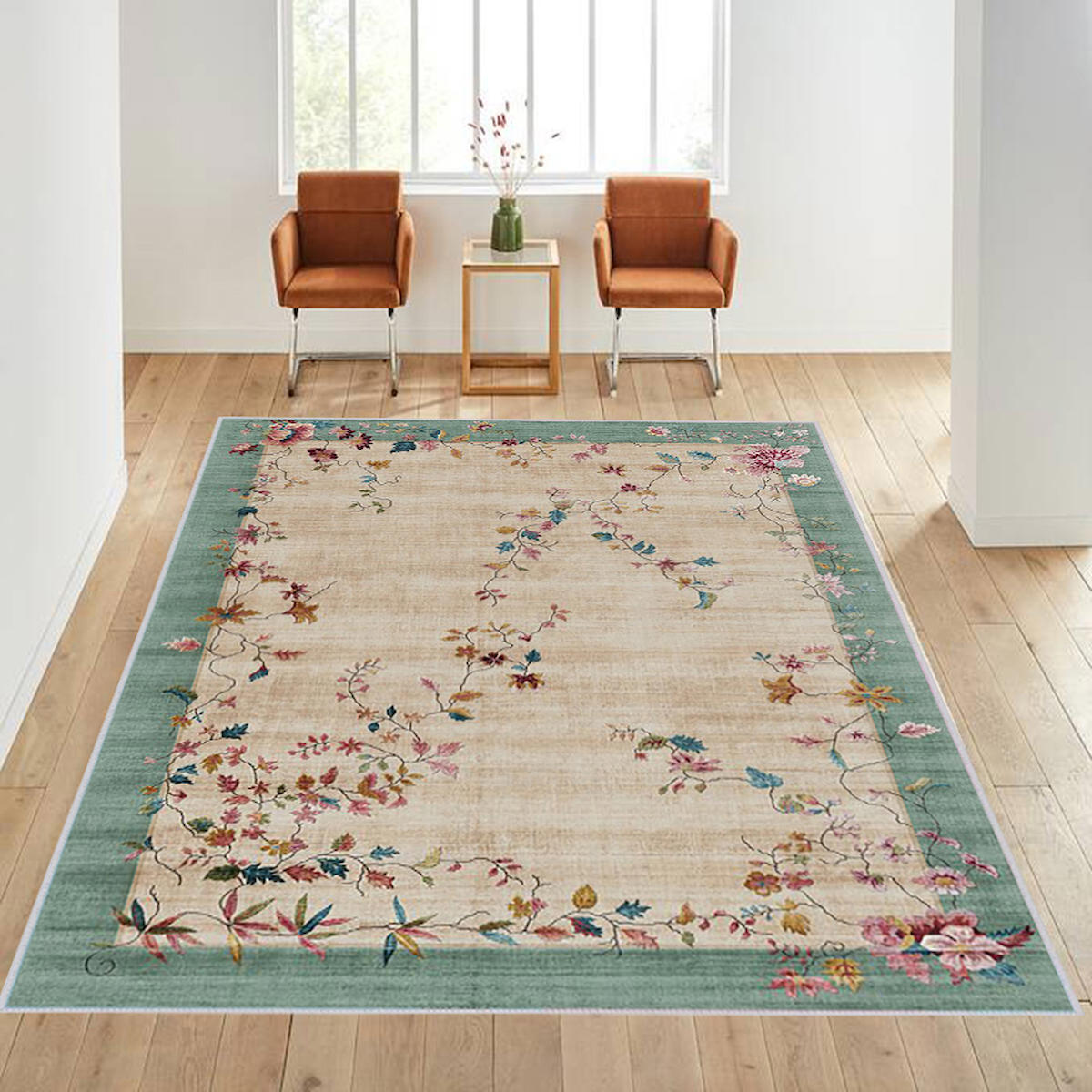 Rovigo Home RVG1034 Çok Renkli 8 mm Polyester Antibakteriyel-Leke Tutmaz-Toz Tutmaz Yıkanabilir İnce Kaymaz Dot Taban Dikdörtgen Makine Dokuma Salon Halısı 80x500 cm