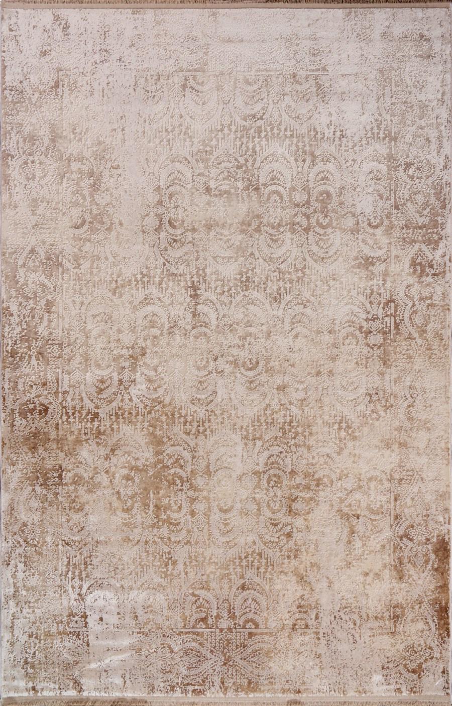 Kreasyon Halı Gallery 1303 Bej 7 mm Akrilik Yalıtıma Yardımcı Yıkanabilir İnce Kaymaz Pamuk Taban Dikdörtgen Makine Dokuma Salon Halısı 100x200 cm