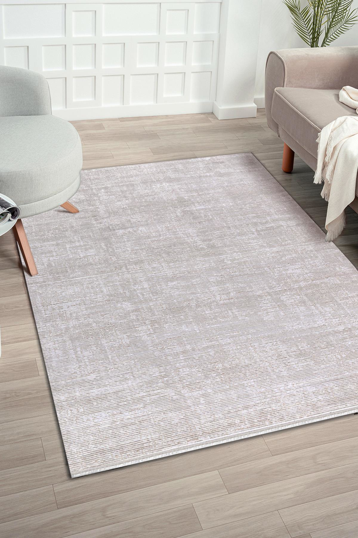 Konfor Halı Mirissa 9408 Krem 10 mm Akrilik Yıkanabilir Kalın Dot Taban Dikdörtgen Makine Dokuma Salon Halısı 120x160 cm