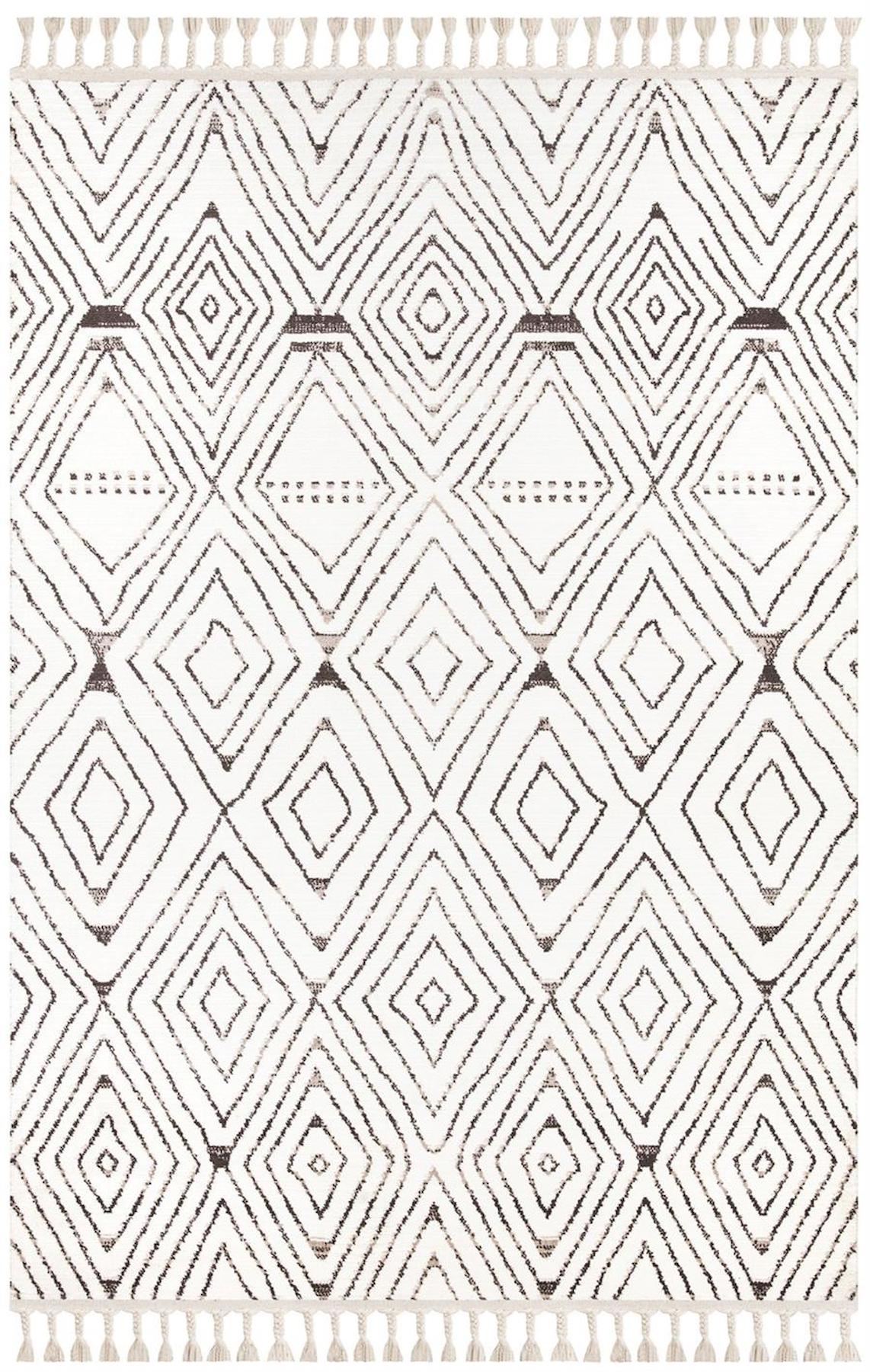 İpek Mekik Halı Morah 16710 Krem 11 mm Polyester Yıkanabilir Orta Kaymaz Pamuk Taban Dikdörtgen Makine Dokuma Antre-Çocuk Odası-Salon-Yatak Odası Halısı 120x180 cm