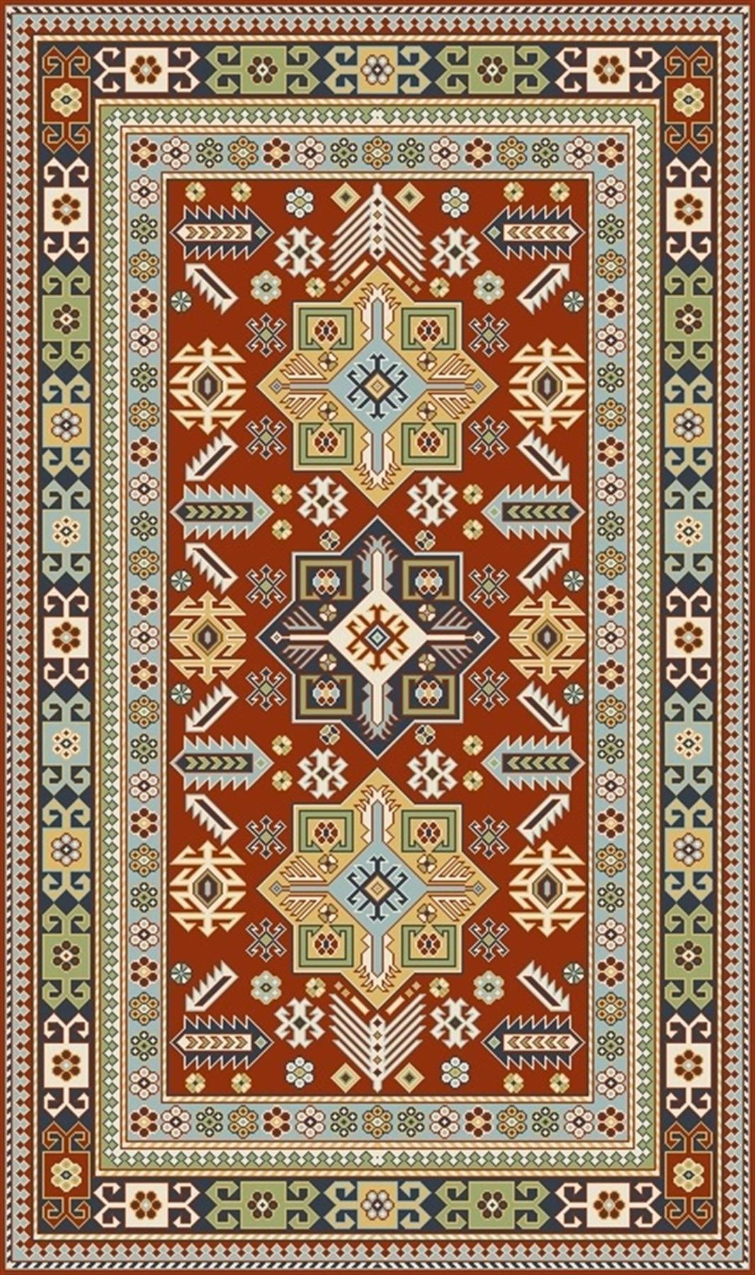 Crea Halı 8206 Çok Renkli 10 mm Bambu Yıkanabilir Orta Dikdörtgen Makine Dokuma Salon Halısı 160x230 cm