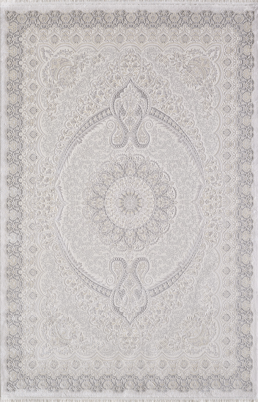 Gümüşsuyu 11431 Krem 8 mm Viskon Antibakteriyel Yıkanabilir Orta Dikdörtgen Makine Dokuma Salon Halısı 80x150 cm
