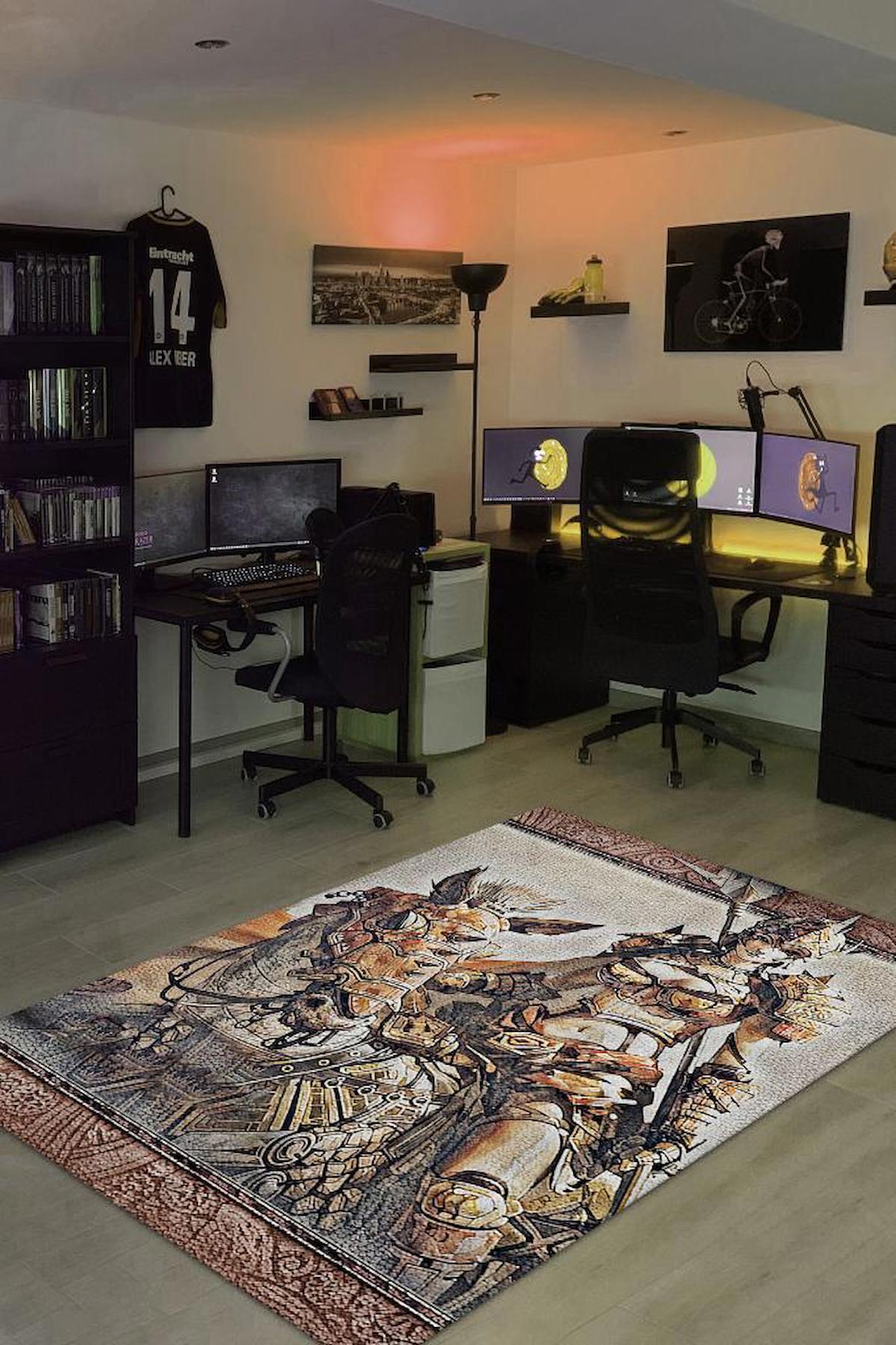 Homshtag Knight Gri 4 mm Pamuk Antistatik Yıkanabilir İnce Kaymaz Dikdörtgen Makine Dokuma Genç Odası Halısı 100x200 cm