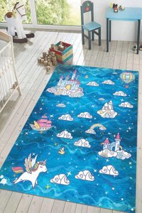 Latte Dizayn Beariz Krem 0.5 mm Pamuk Yıkanabilir İnce Kaymaz Jüt Taban Dikdörtgen Makine Dokuma Çocuk Odası Halısı 80x150 cm