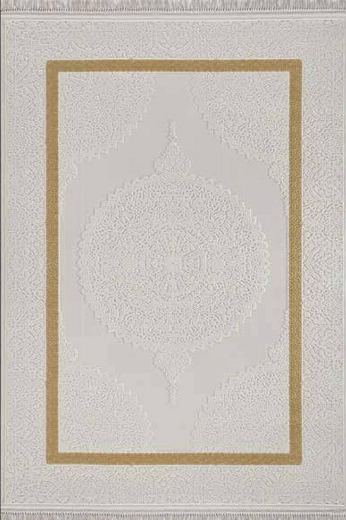 Flora Halı Avangard 5938C Çok Renkli 4 mm Bambu-Viskon Silinebilir Yıkanabilir Dikdörtgen Makine Dokuma Salon Halısı 150x233 cm