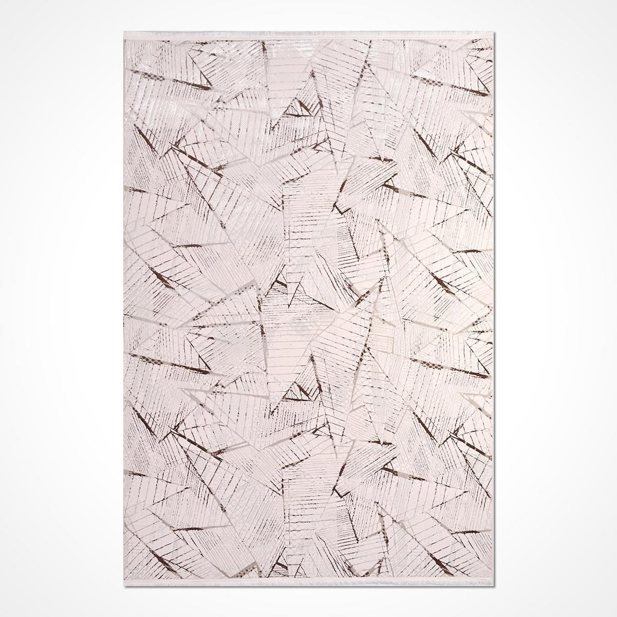 Dekozer Krem 6 mm Polyester Antialerjenik Yıkanabilir İnce Pamuk Taban Dikdörtgen Makine Dokuma Salon Halısı 100x200 cm