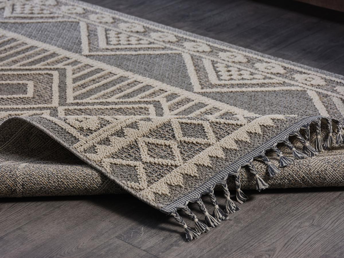 Gümüşsuyu Delta DDL12145 Gri 8 mm Polipropilen Toz Tutmaz Yıkanabilir Orta Kaymaz Dikdörtgen Makine Dokuma Salon Halısı 120x180 cm