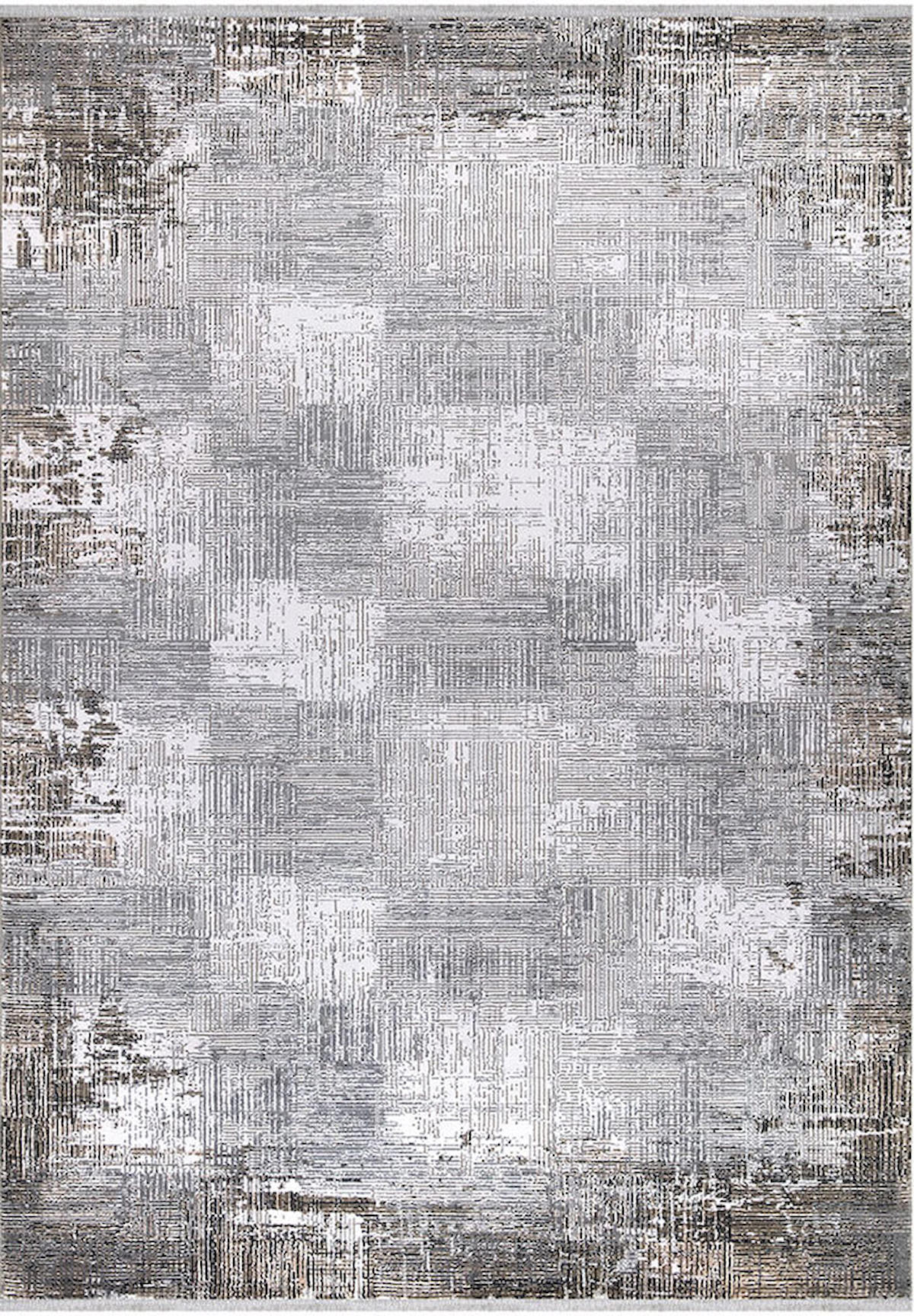 İpek Home Roxanne 17187 Gri 8 mm Akrilik Yıkanabilir İnce Kaymaz Pamuk Taban Dikdörtgen Makine Dokuma Antre-Çocuk Odası-Salon-Yatak Odası Halısı 80x180 cm