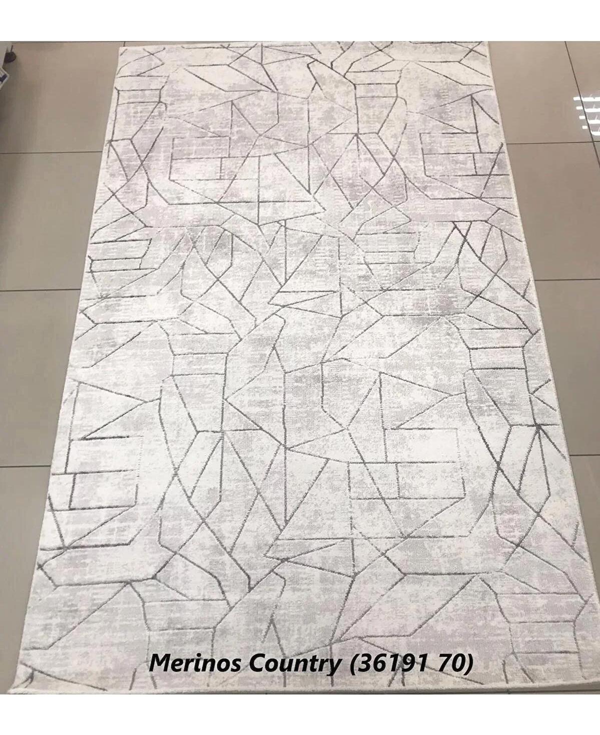 Merinos Country 36191 Krem 9 mm Akrilik Antibakteriyel Yıkanabilir İnce Kaymaz Dikdörtgen Makine Dokuma Oturma Odası Halısı 100x150 cm