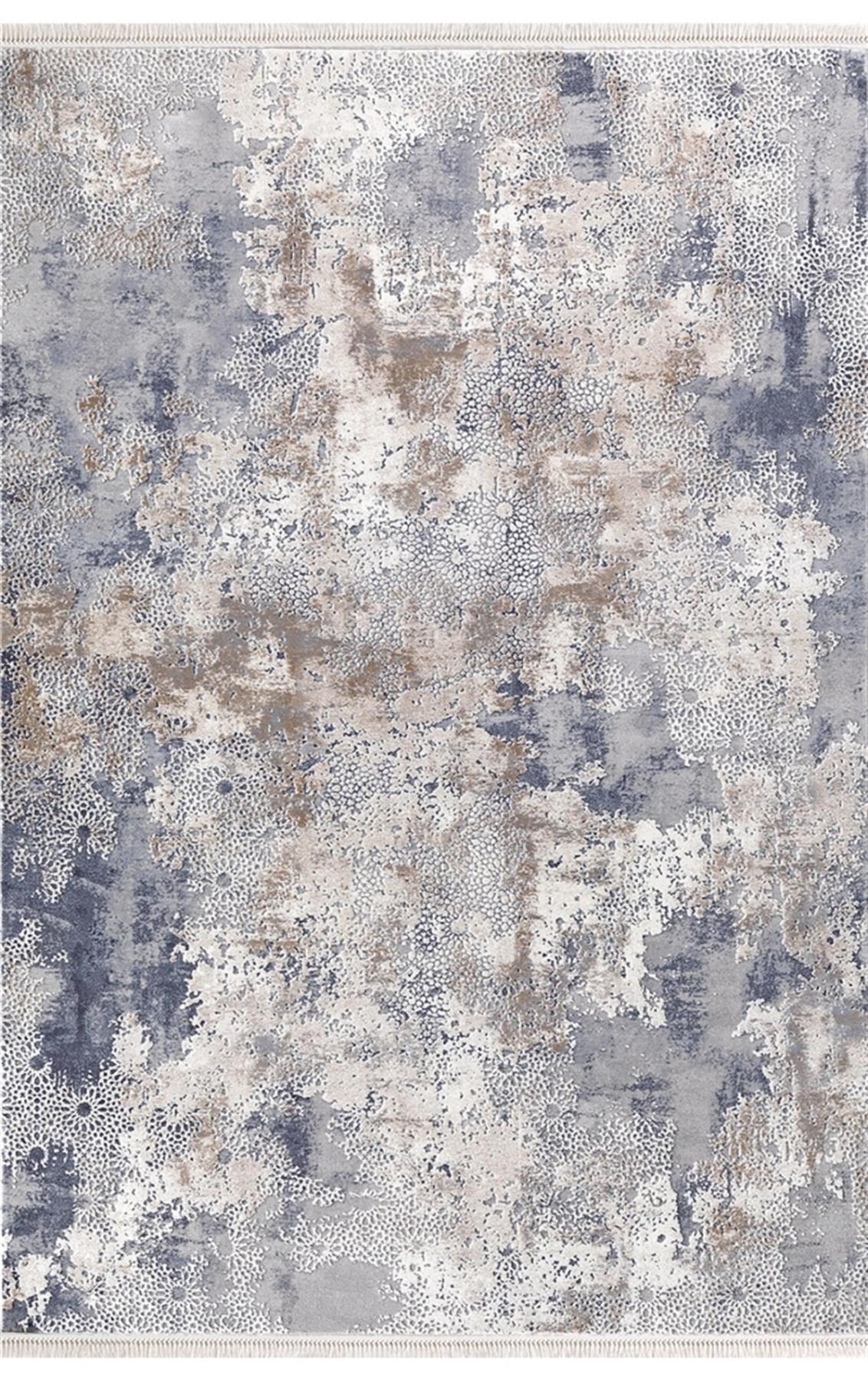 Padişah Santo 31879 Mavi 10 mm Akrilik Yıkanabilir İnce Kaymaz Dikdörtgen Makine Dokuma Salon Halısı 100x300 cm